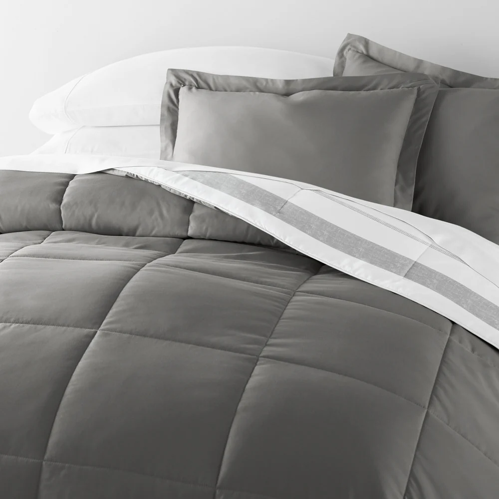 Stitched Stripe Reversible Down-Alternative Comforter Set - Image 15