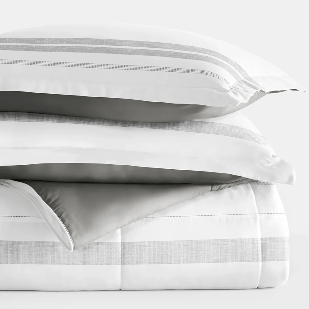 Stitched Stripe Reversible Down-Alternative Comforter Set - Image 17