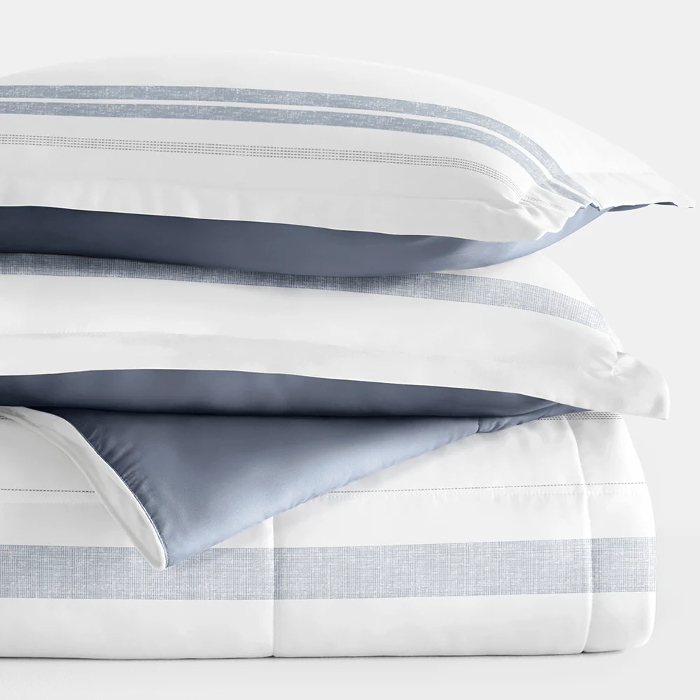 Stitched Stripe Reversible Down-Alternative Comforter Set - Image 18