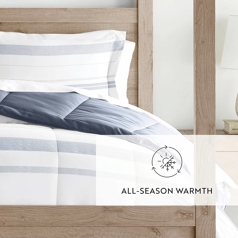 Stitched Stripe Reversible Down-Alternative Comforter Set - Image 20