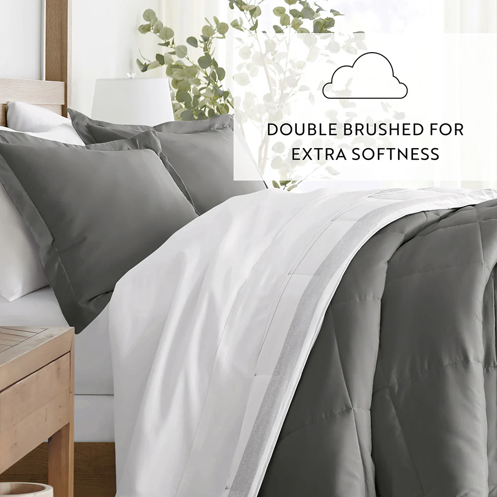 Stitched Stripe Reversible Down-Alternative Comforter Set - Image 21