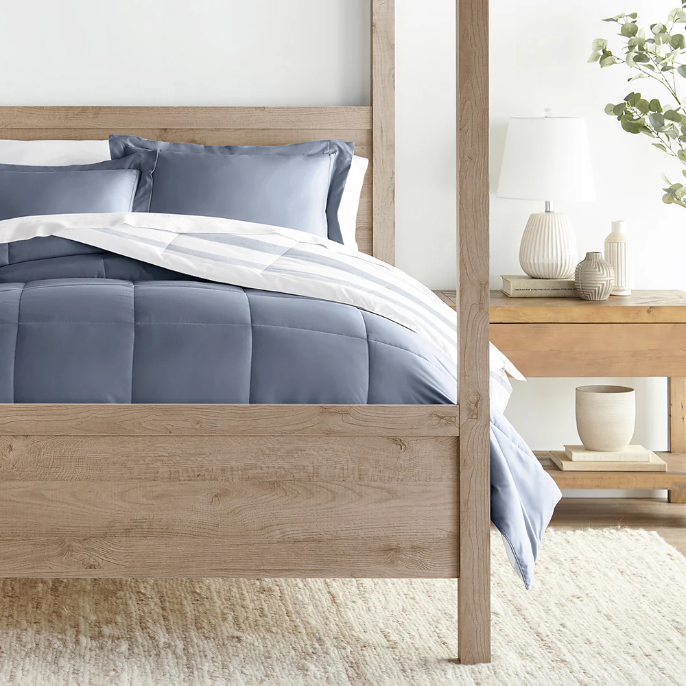 Stitched Stripe Reversible Down-Alternative Comforter Set - Image 8