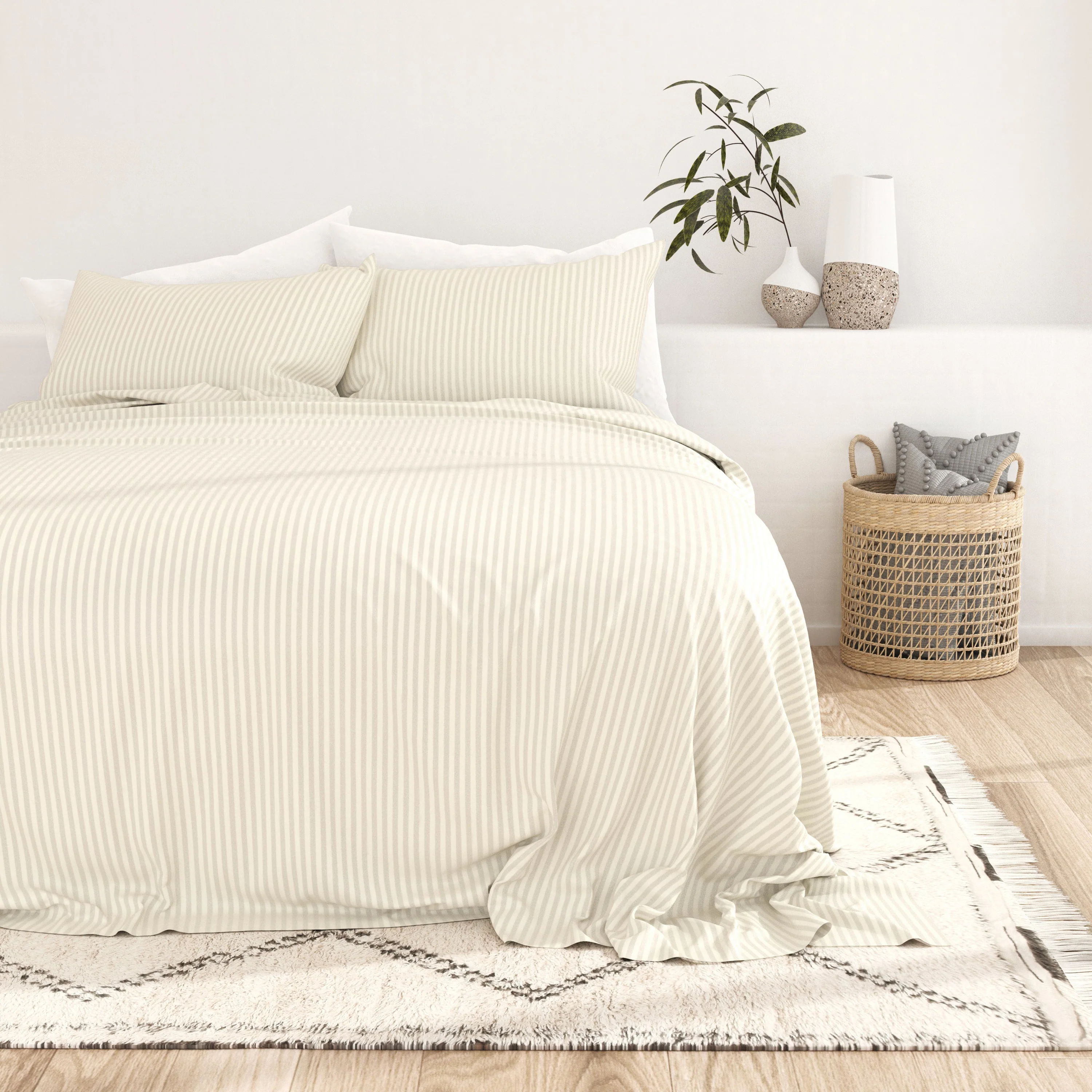 Striped Embossed 4-Piece Sheet Set - Sale - Image 14