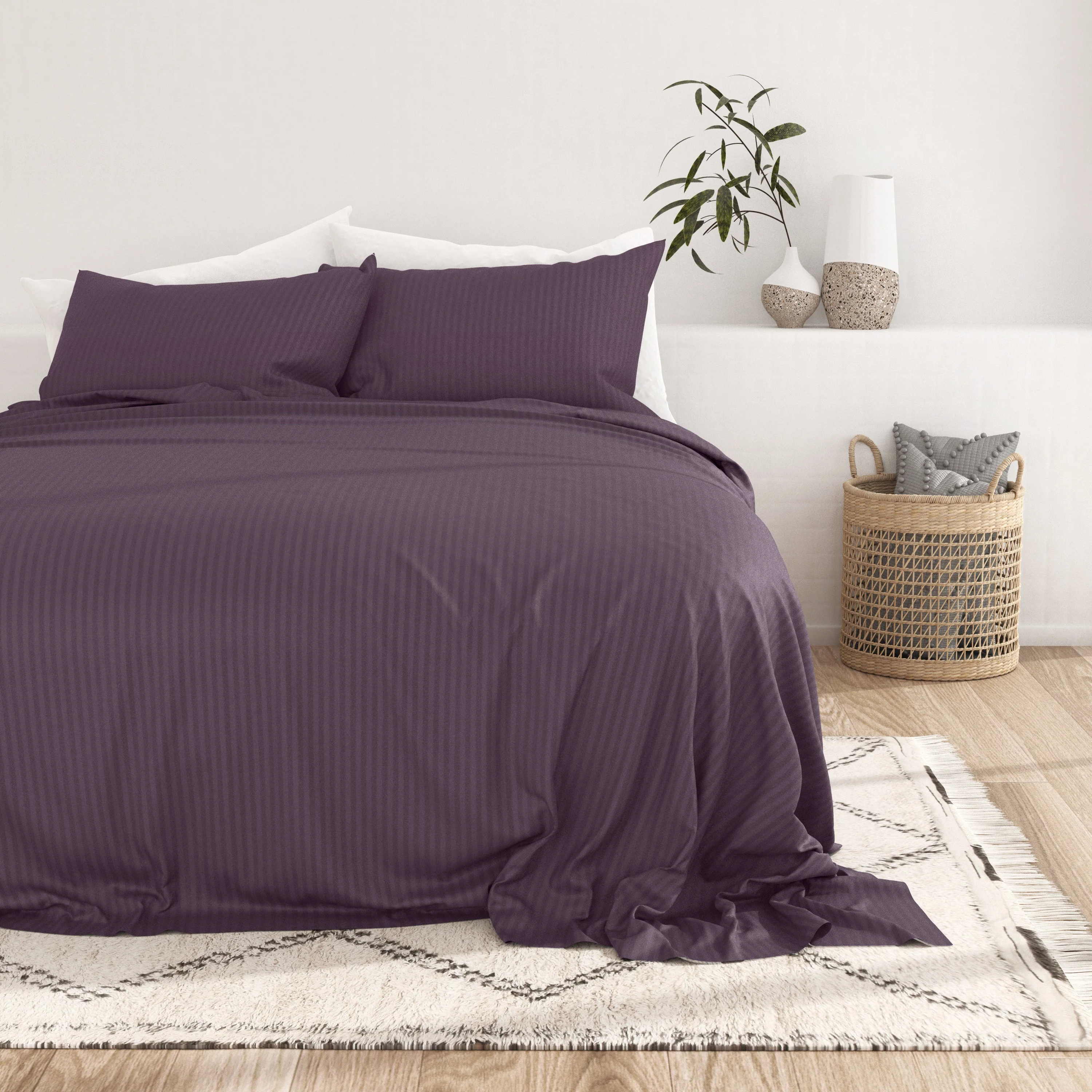 Striped Embossed 4-Piece Sheet Set - Sale - Image 18