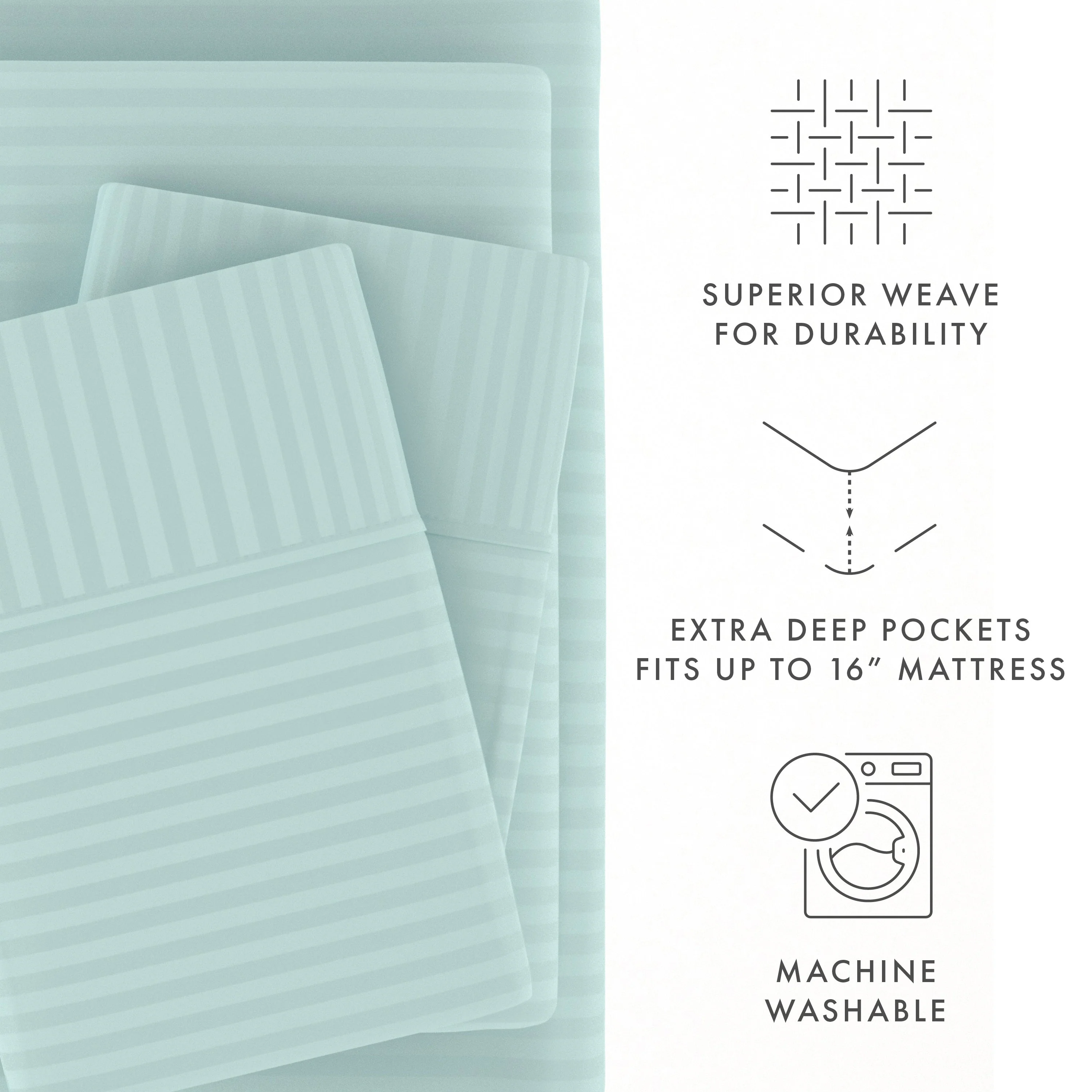 Striped Embossed 4-Piece Sheet Set - Sale - Image 31