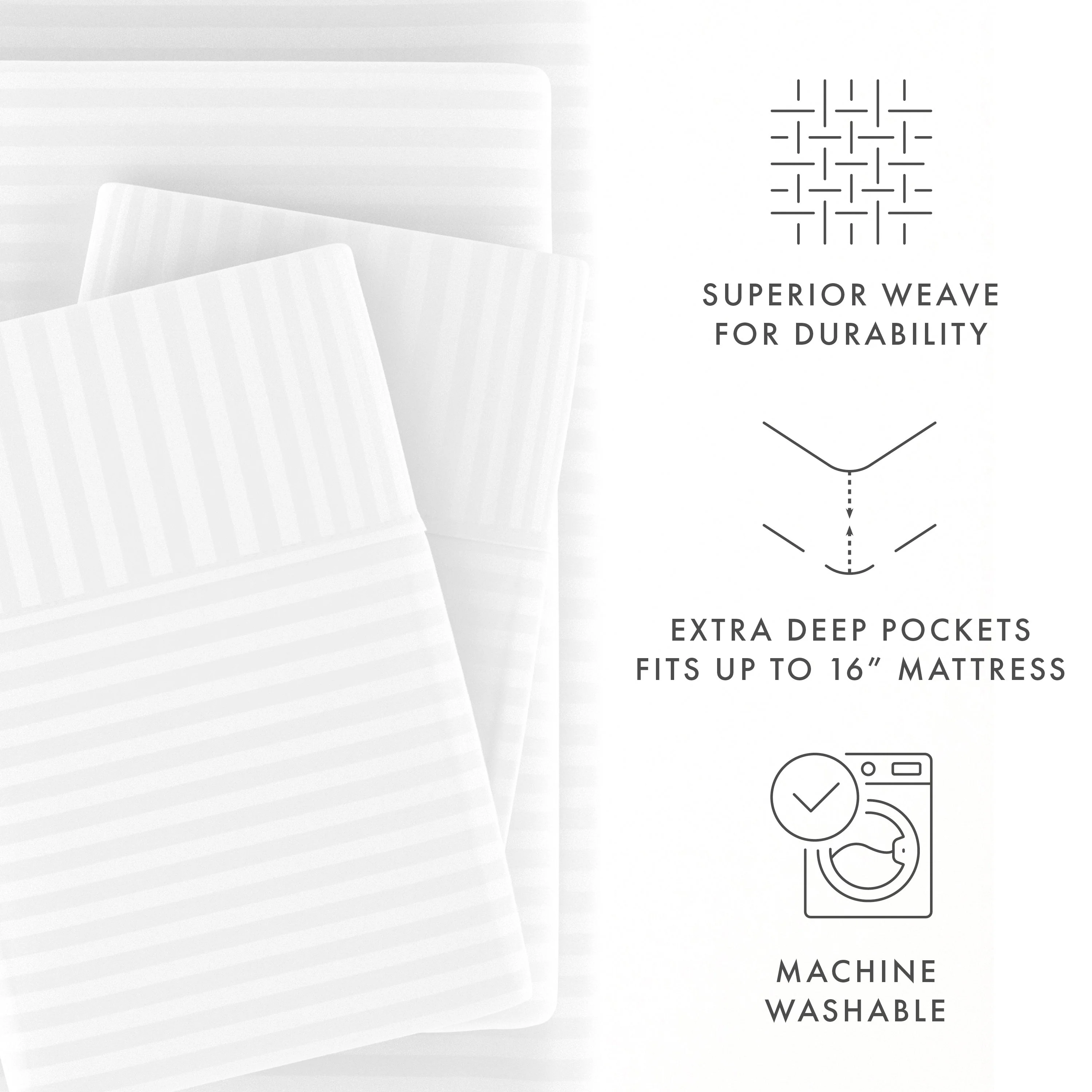 Striped Embossed 4-Piece Sheet Set - Sale - Image 33