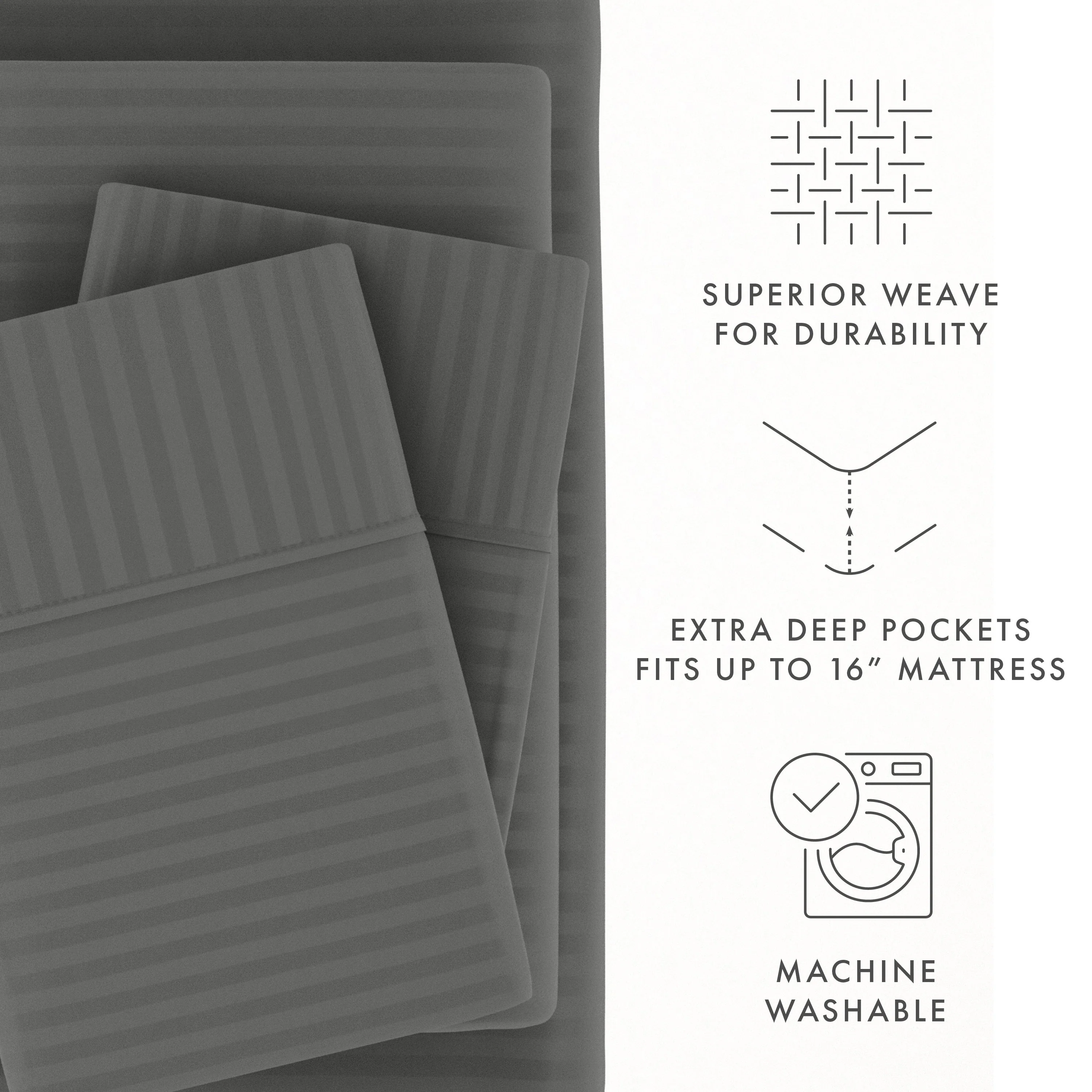 Striped Embossed 4-Piece Sheet Set - Sale - Image 34