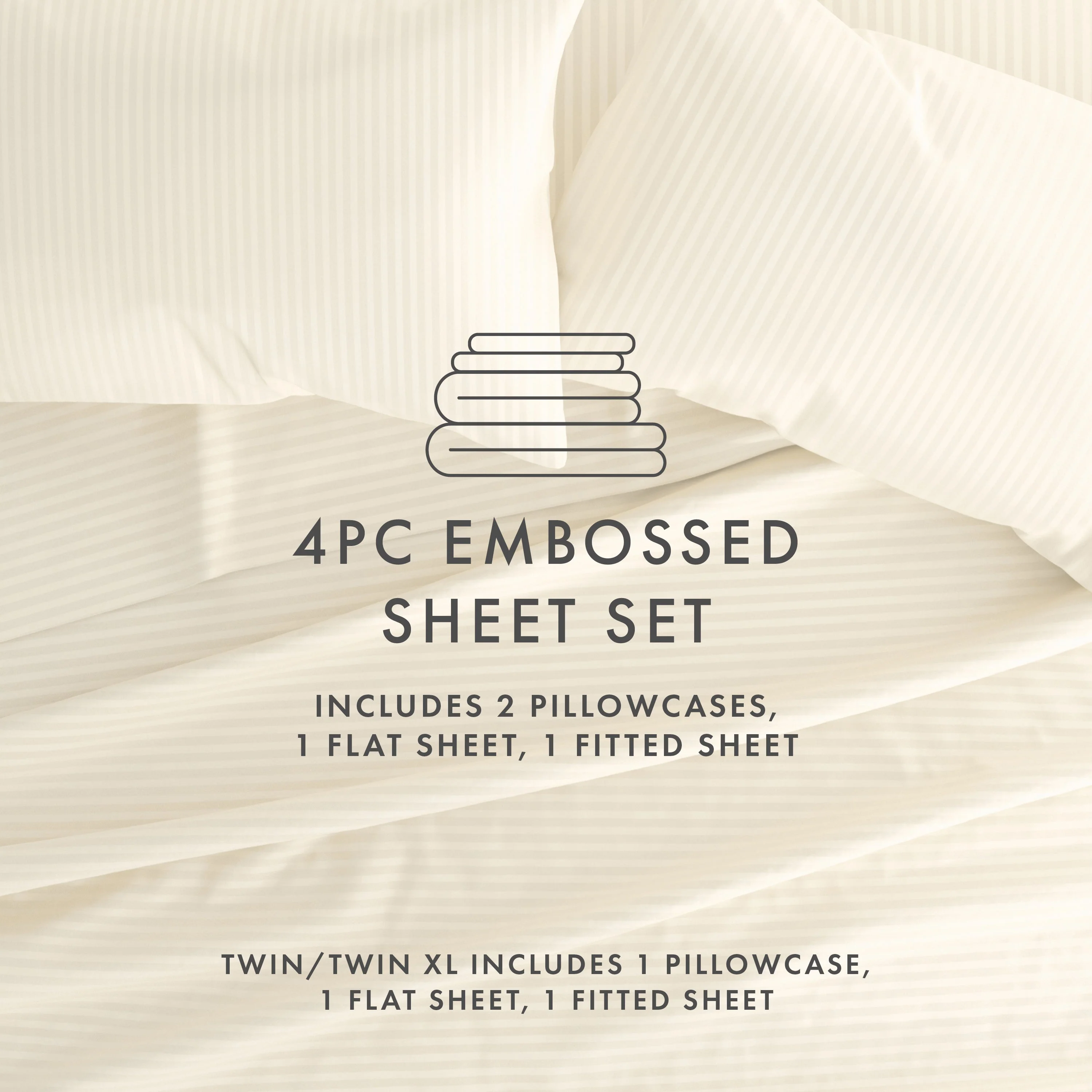 Striped Embossed 4-Piece Sheet Set - Sale - Image 38