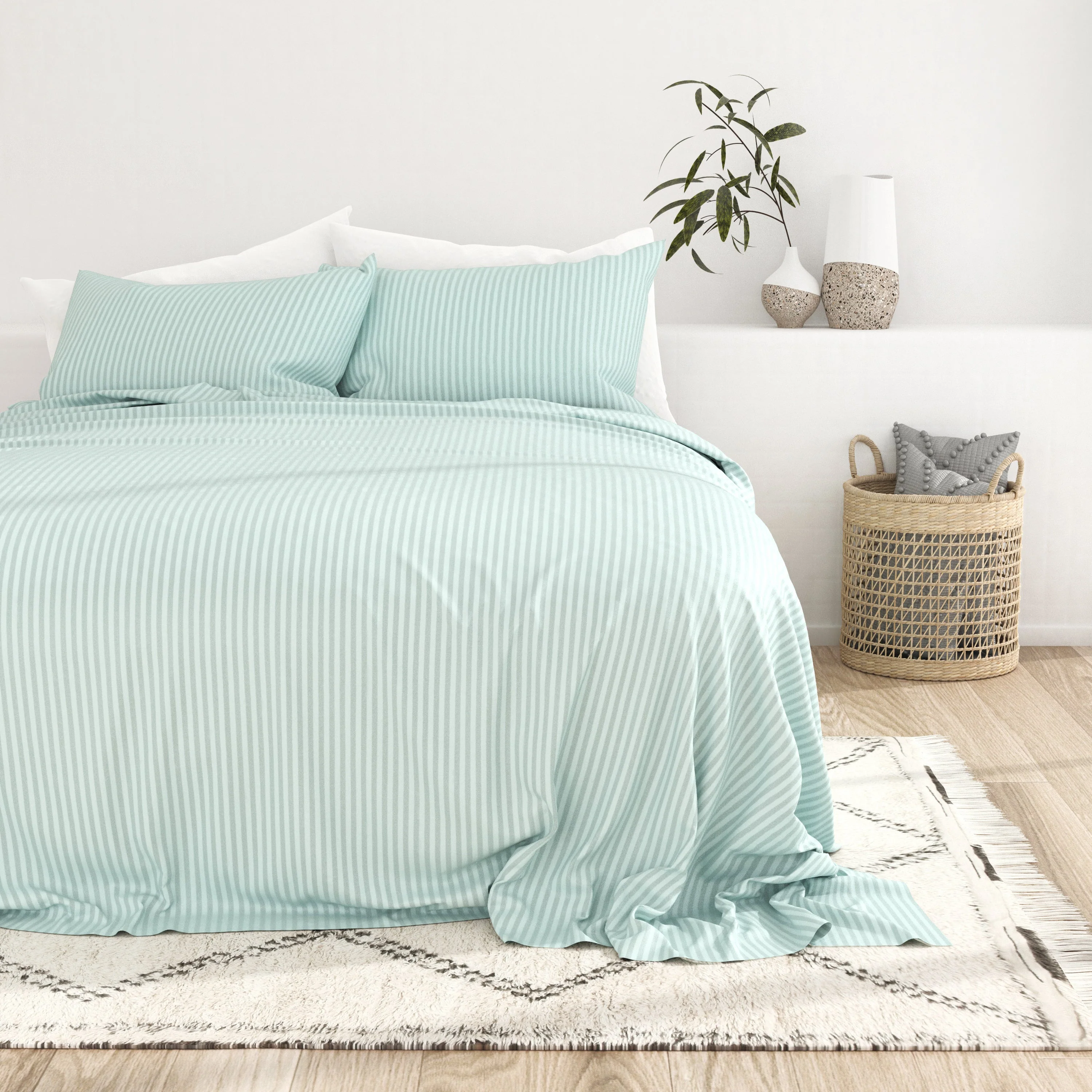 Striped Embossed 4-Piece Sheet Set Sale - Image 13
