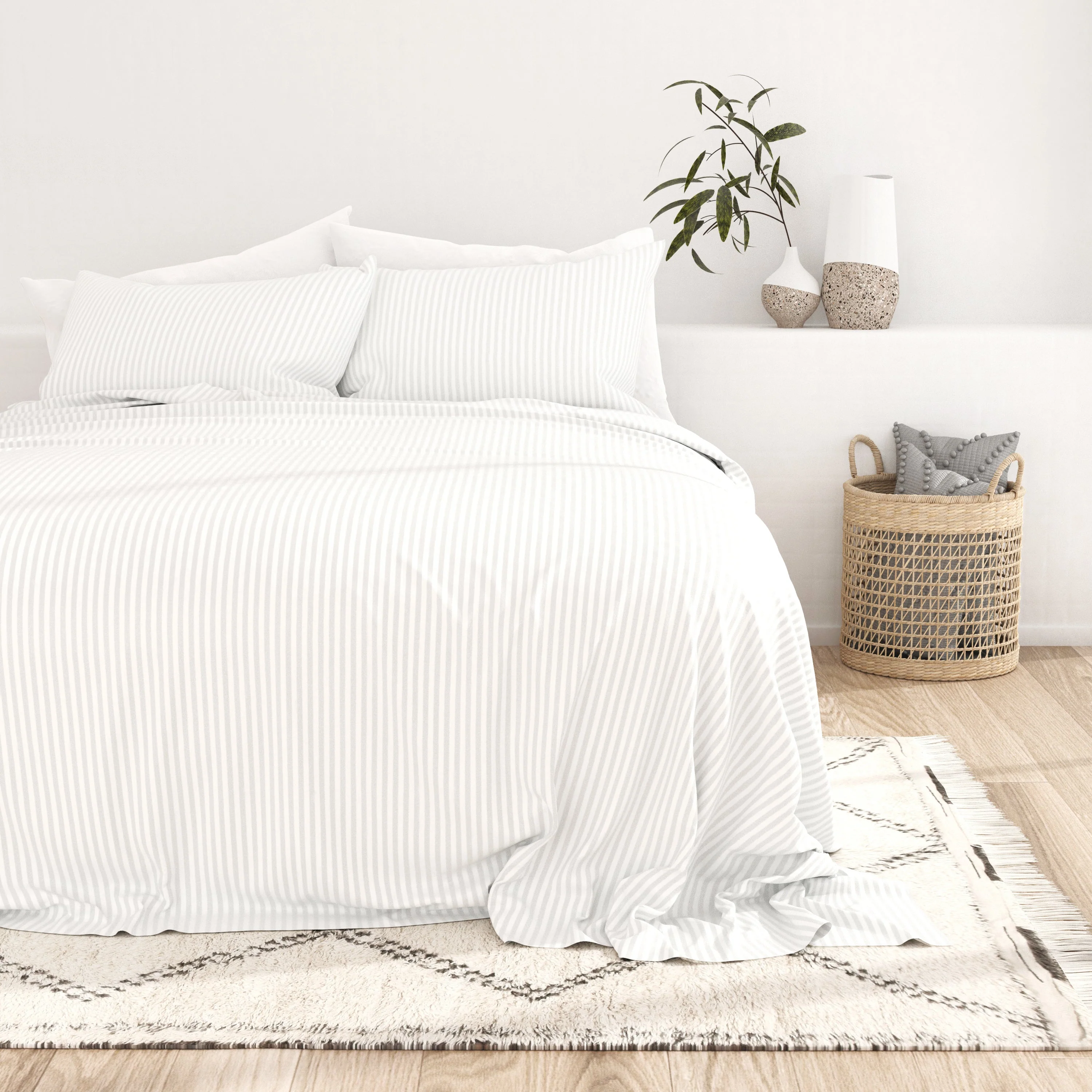 Striped Embossed 4-Piece Sheet Set Sale - Image 15