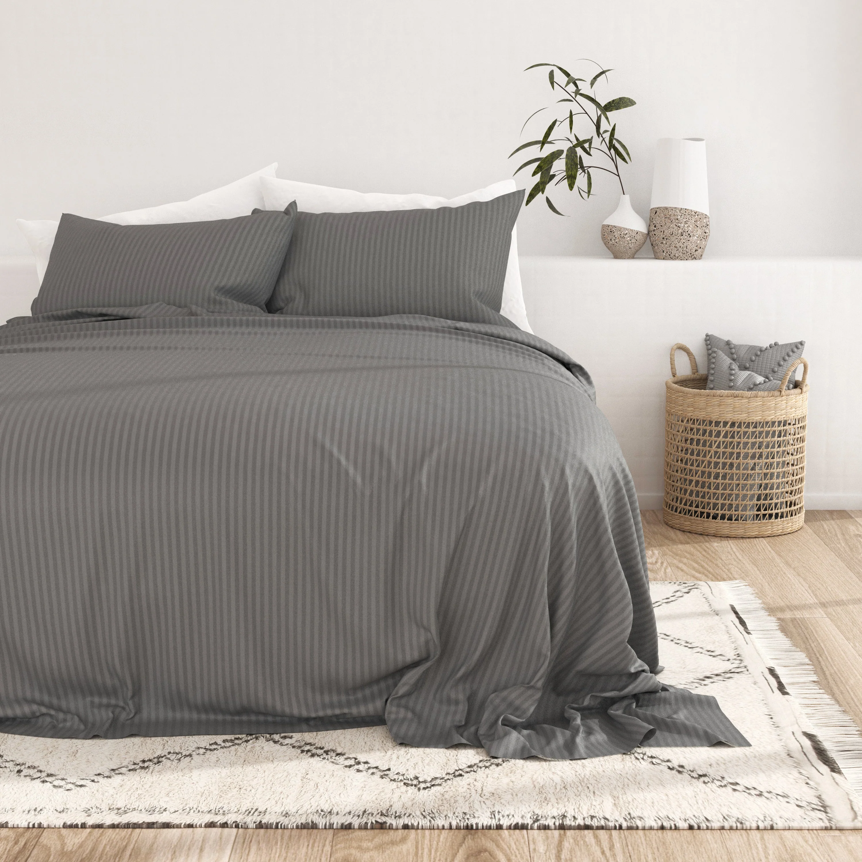 Striped Embossed 4-Piece Sheet Set Sale - Image 16