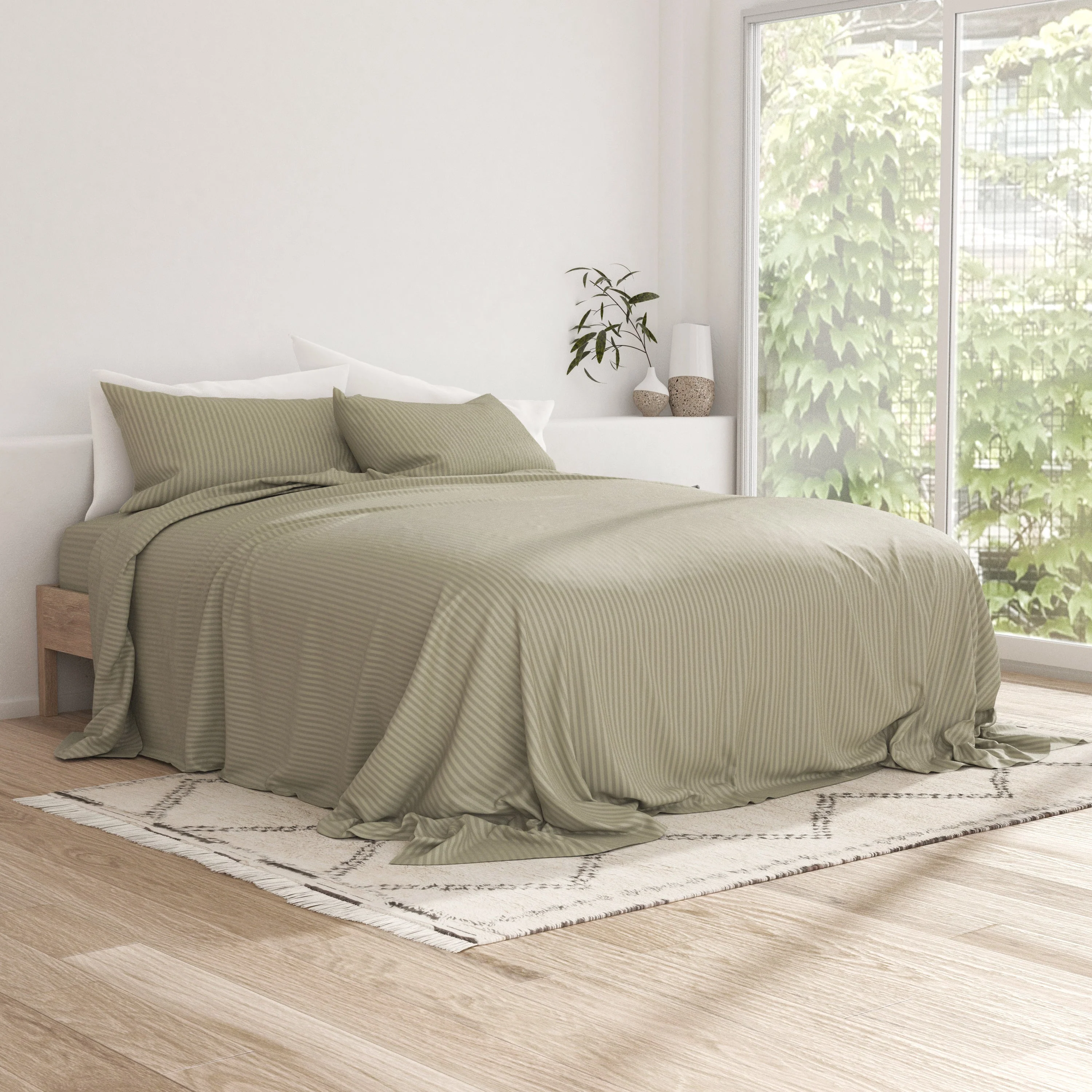 Striped Embossed 4-Piece Sheet Set Sale - Image 23
