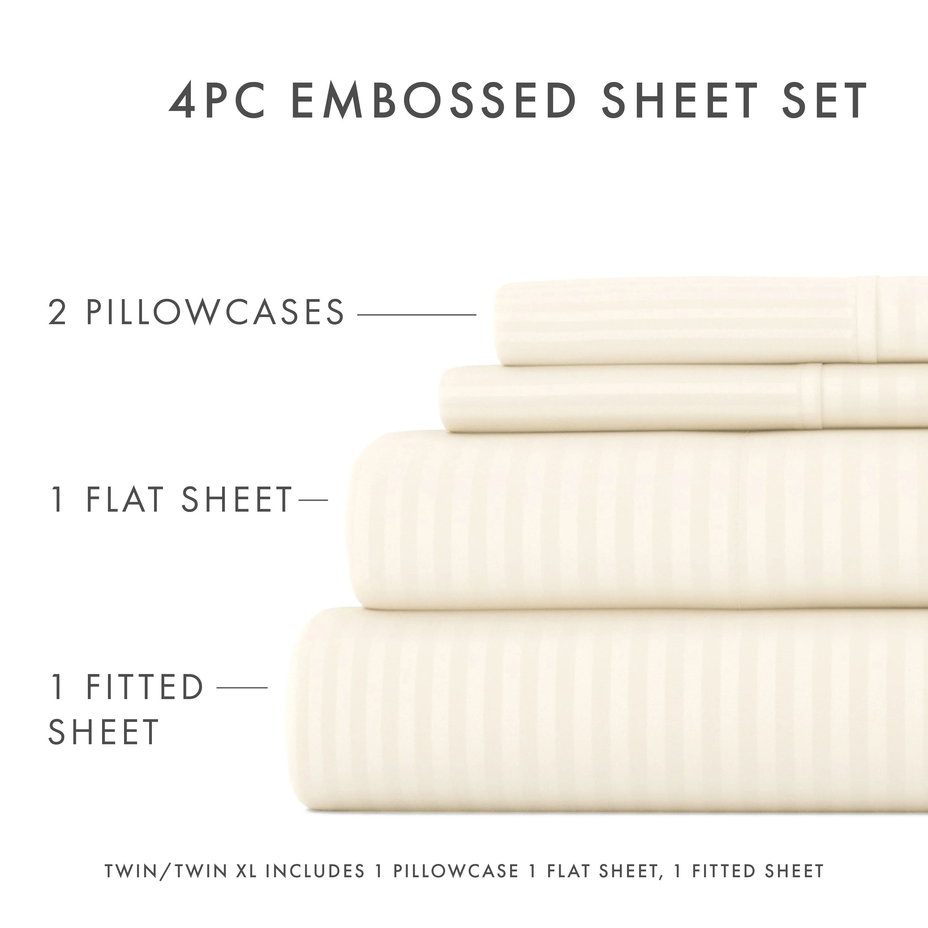 Striped Embossed 4-Piece Sheet Set Sale - Image 26