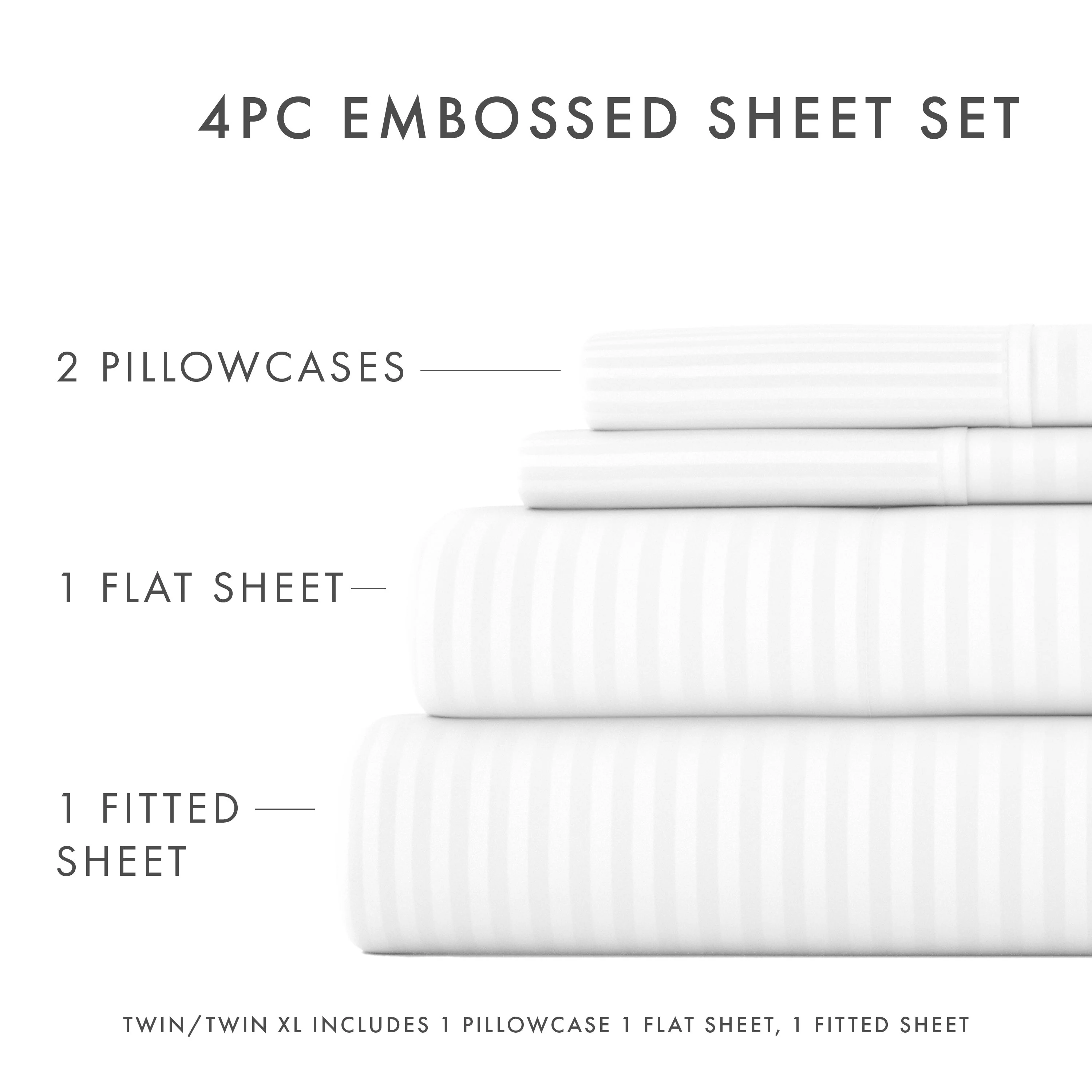 Striped Embossed 4-Piece Sheet Set Sale - Image 27