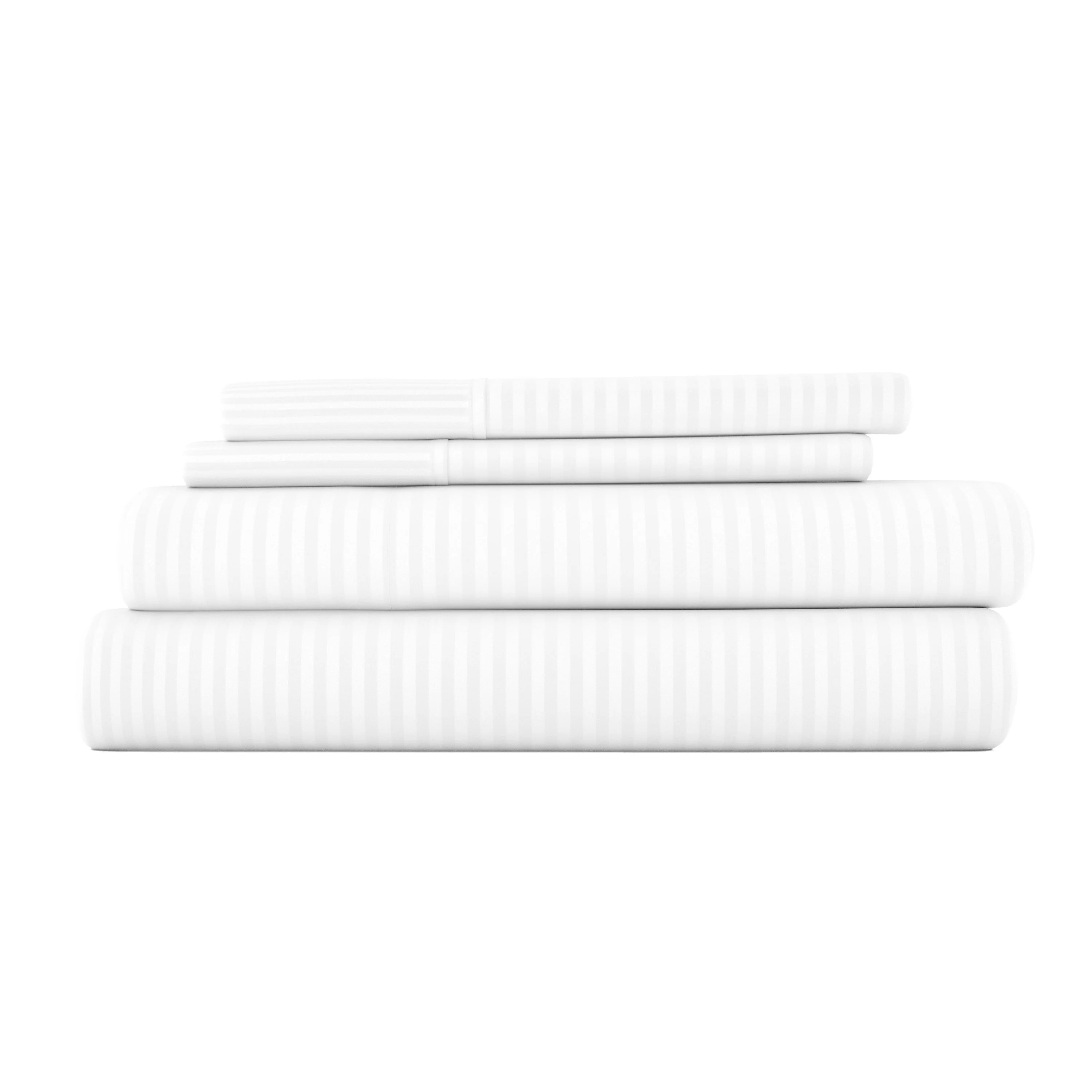 Striped Embossed 4-Piece Sheet Set Sale - Image 3