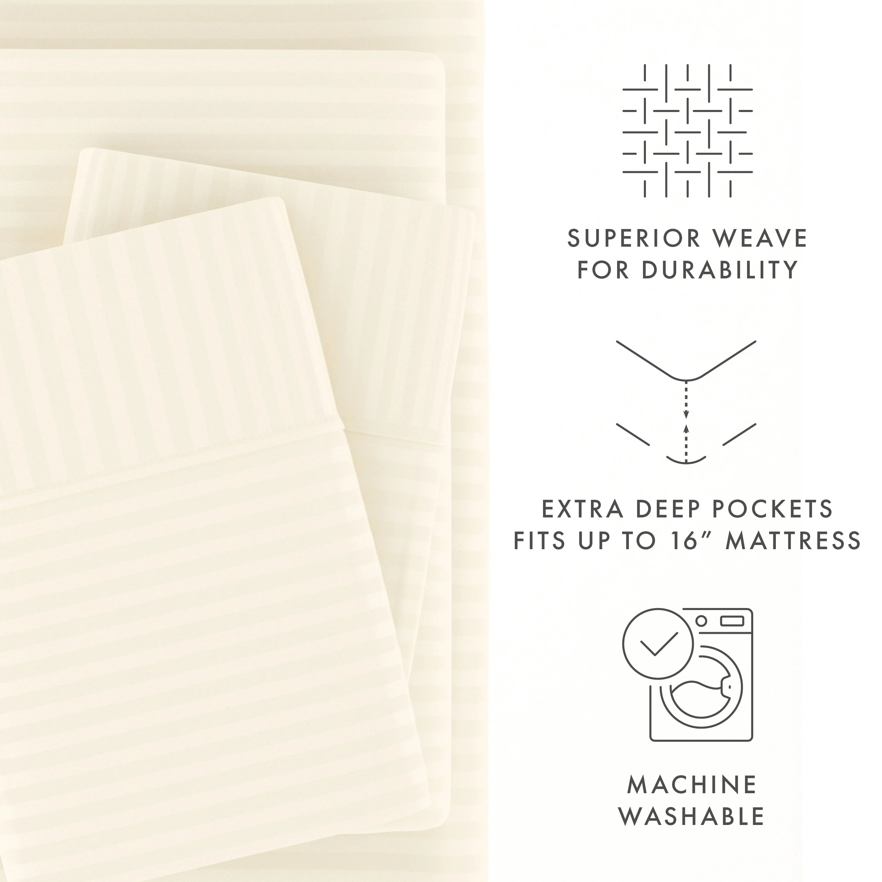 Striped Embossed 4-Piece Sheet Set Sale - Image 32