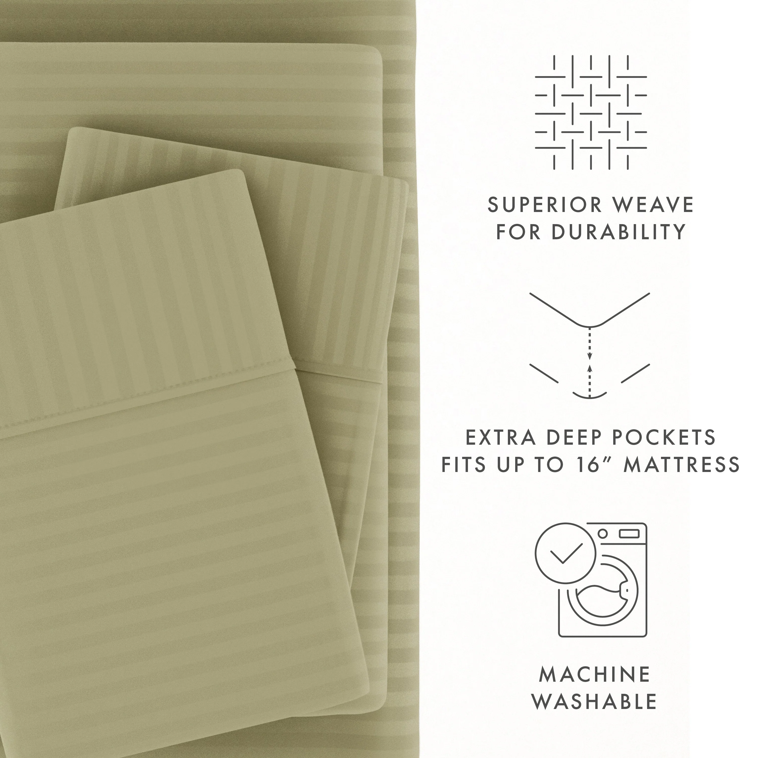 Striped Embossed 4-Piece Sheet Set Sale - Image 35