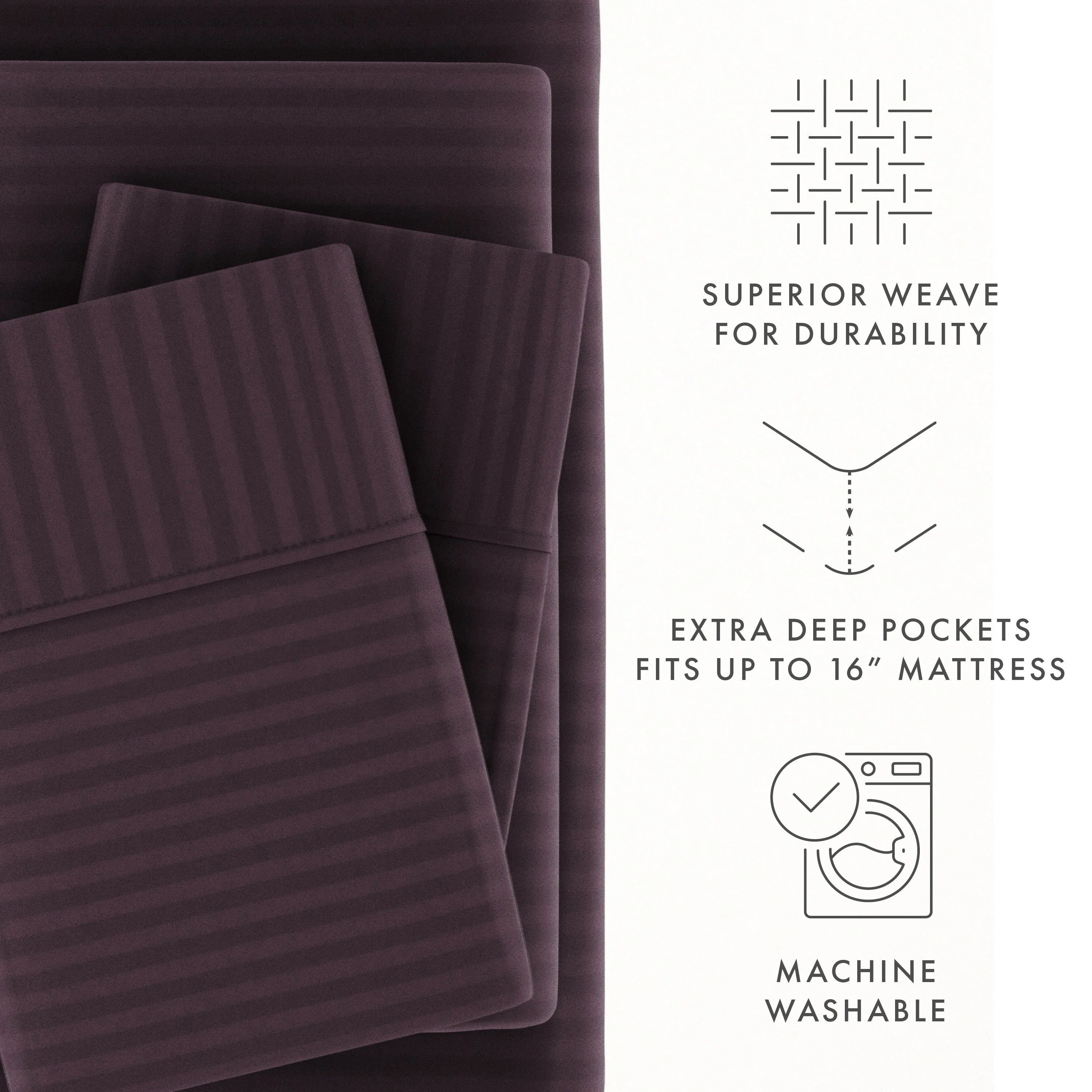 Striped Embossed 4-Piece Sheet Set Sale - Image 36