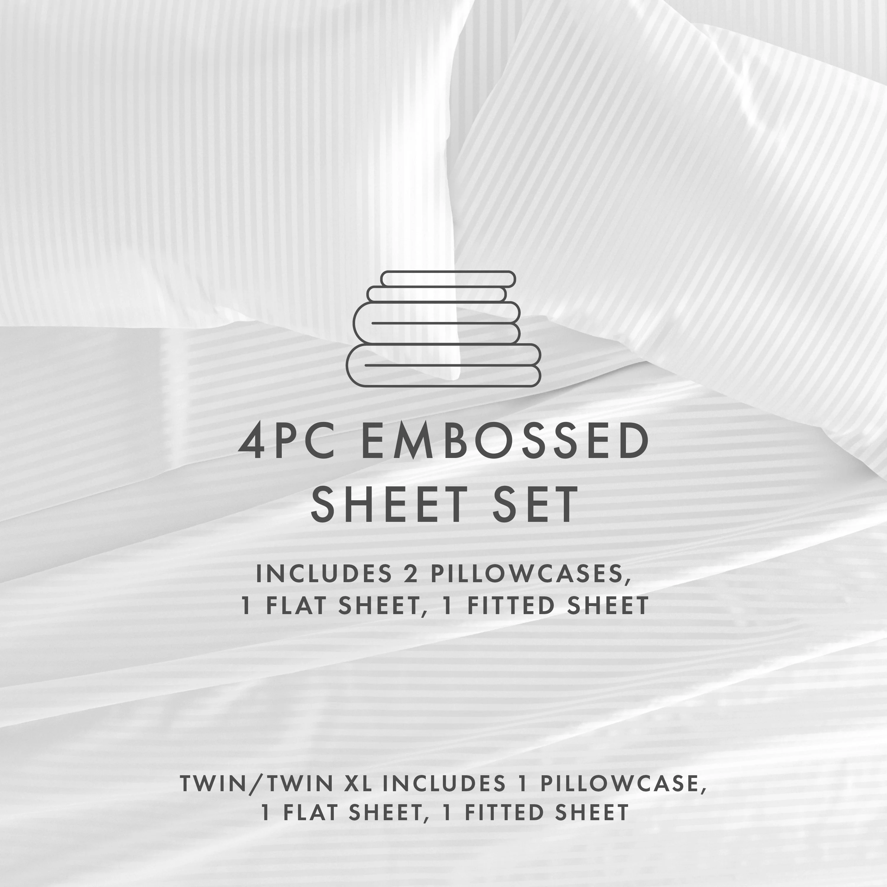 Striped Embossed 4-Piece Sheet Set Sale - Image 39