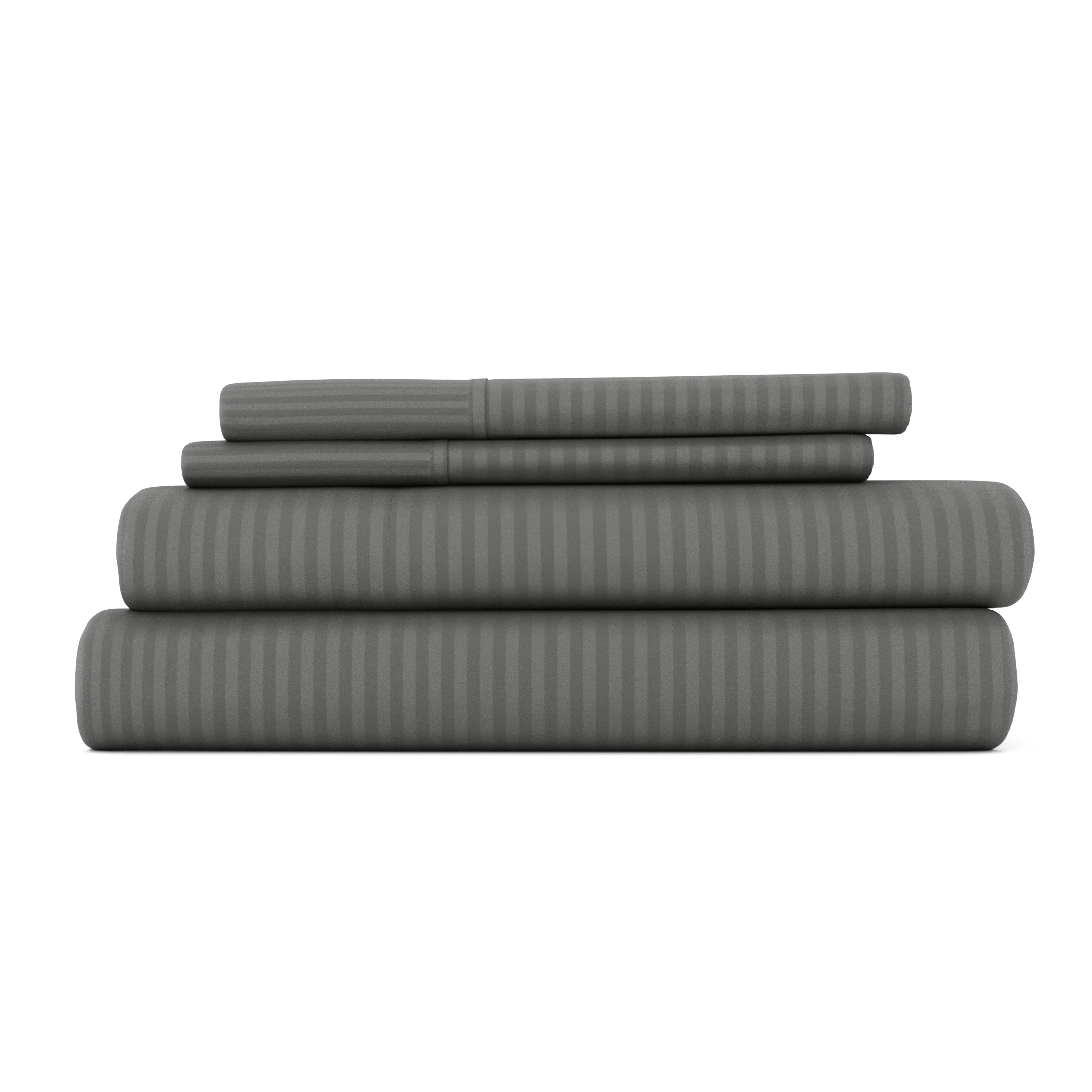 Striped Embossed 4-Piece Sheet Set Sale - Image 4