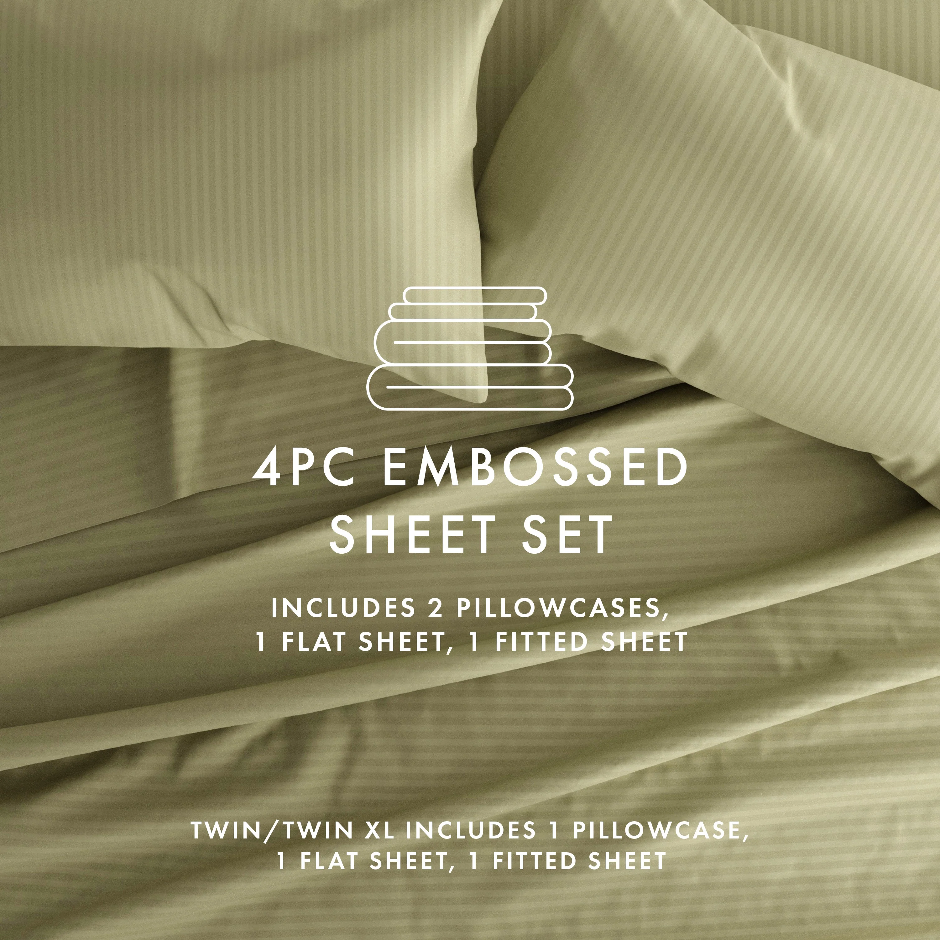 Striped Embossed 4-Piece Sheet Set Sale - Image 41