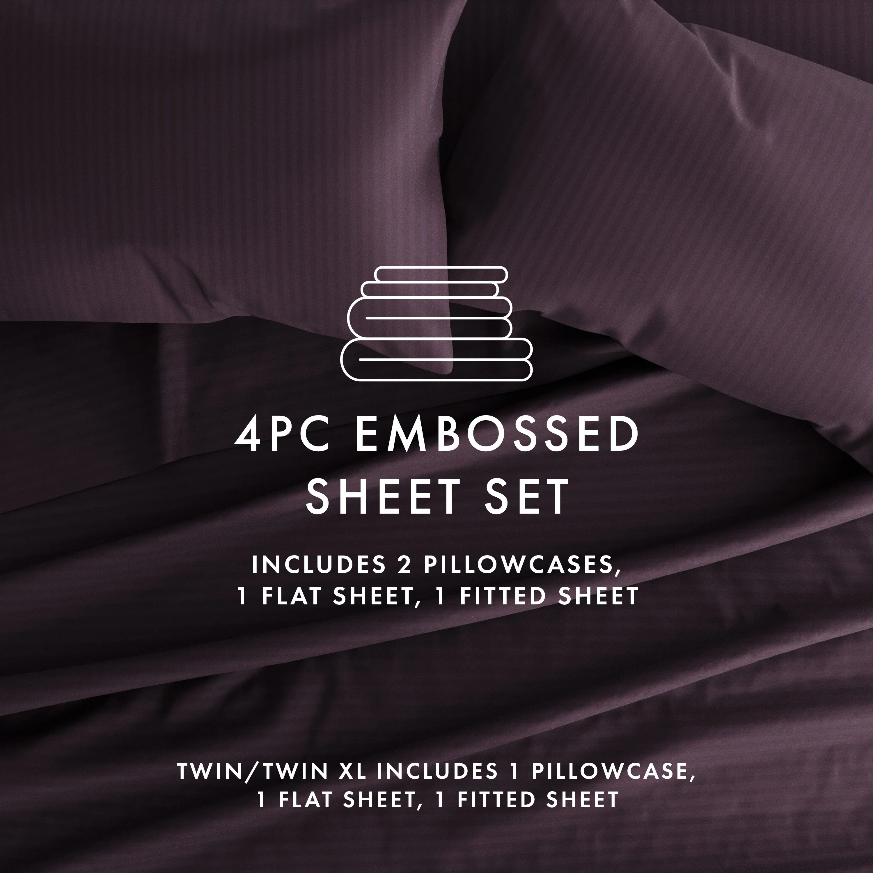 Striped Embossed 4-Piece Sheet Set Sale - Image 42