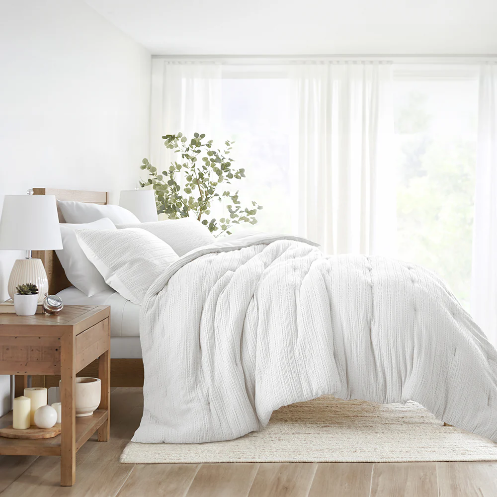Waffle Textured Down-Alternative Comforter Set - Image 11
