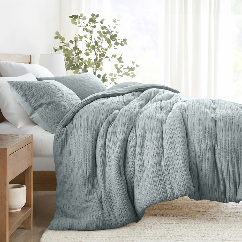Waffle Textured Down-Alternative Comforter Set - Image 5