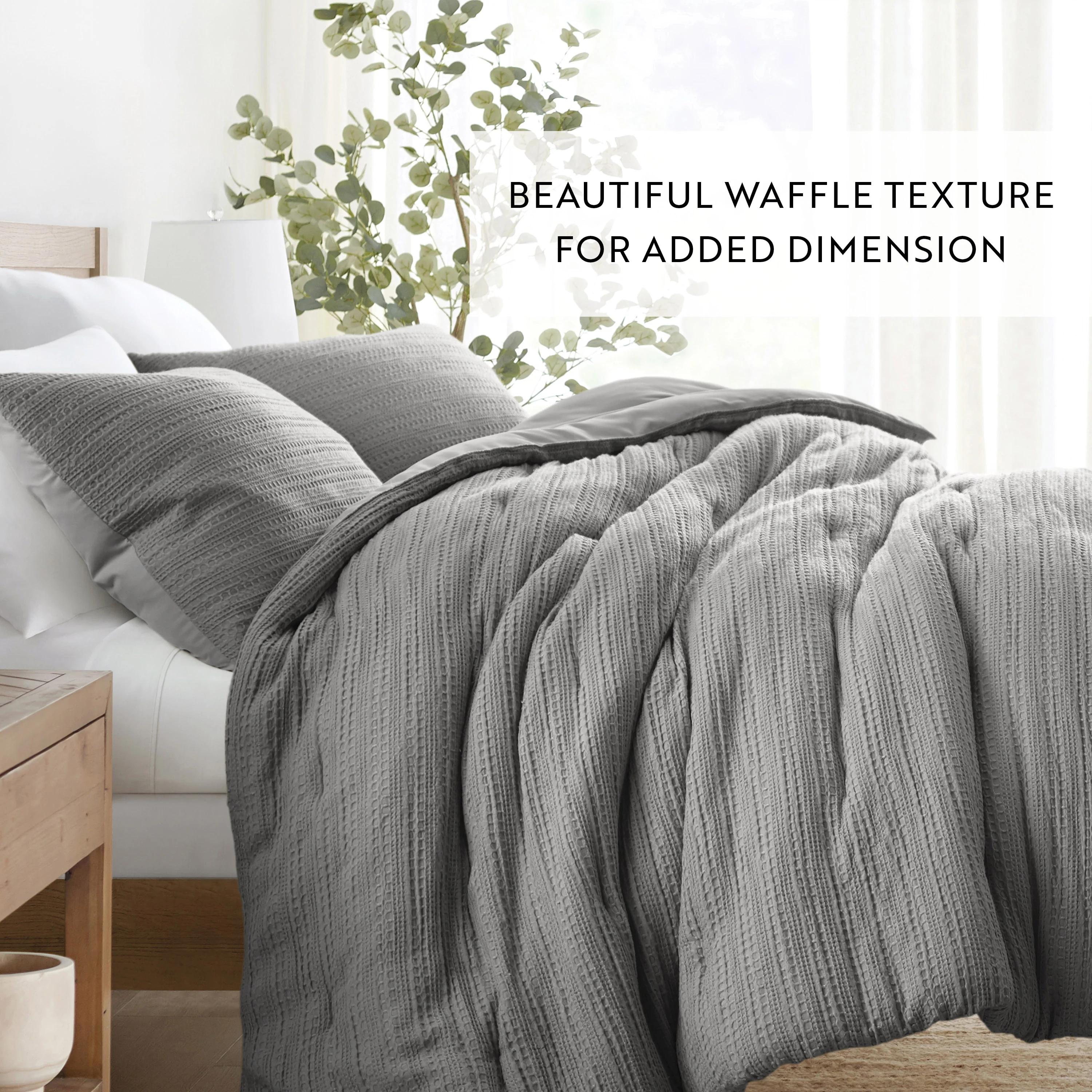 Waffle Textured Down-Alternative Comforter Set - Image 70