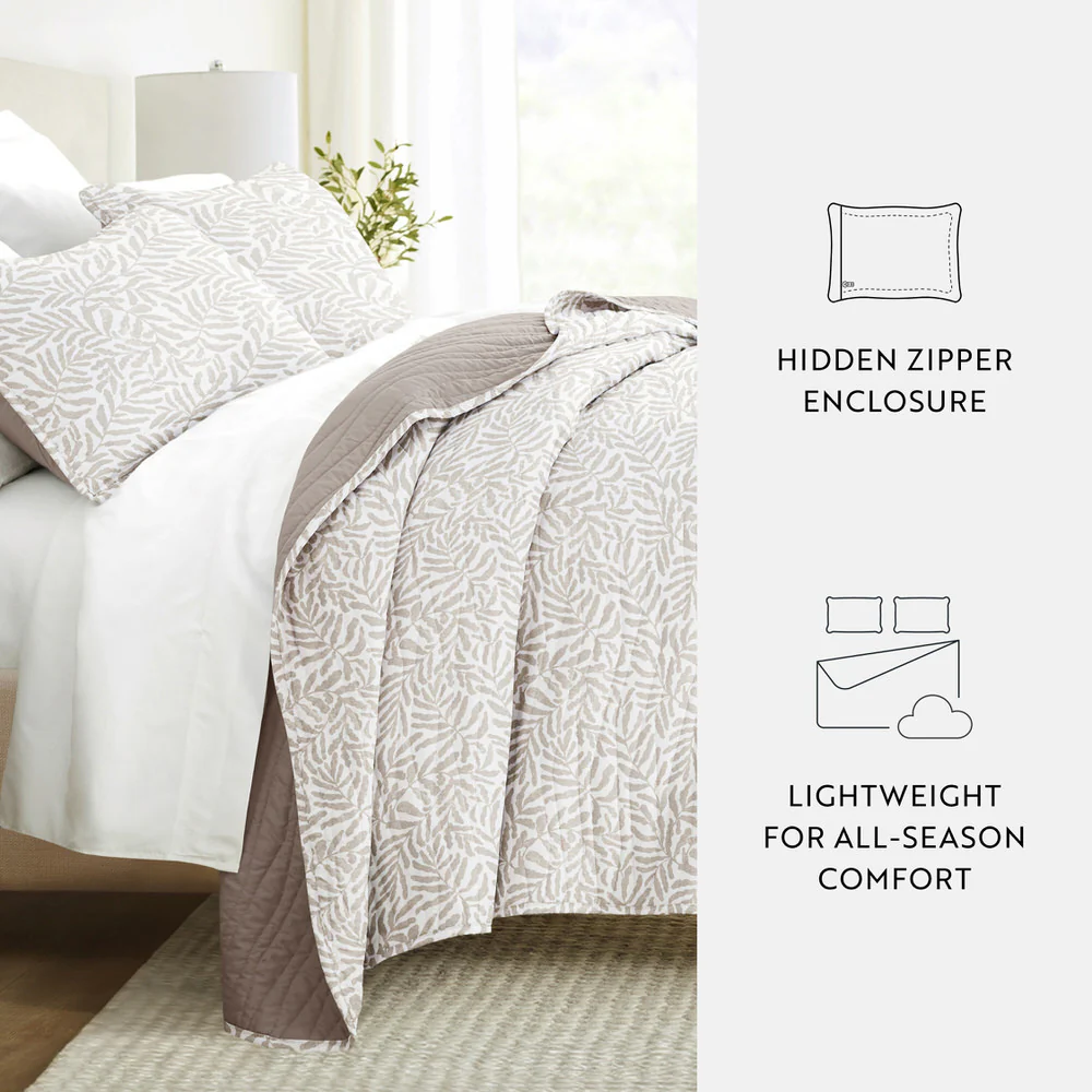Tossed Ferns Reversible Quilted Coverlet Set - Image 18