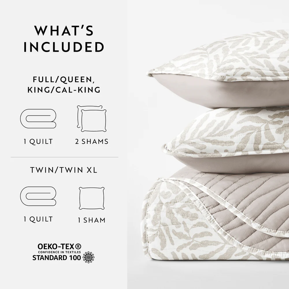 Tossed Ferns Reversible Quilted Coverlet Set - Image 22