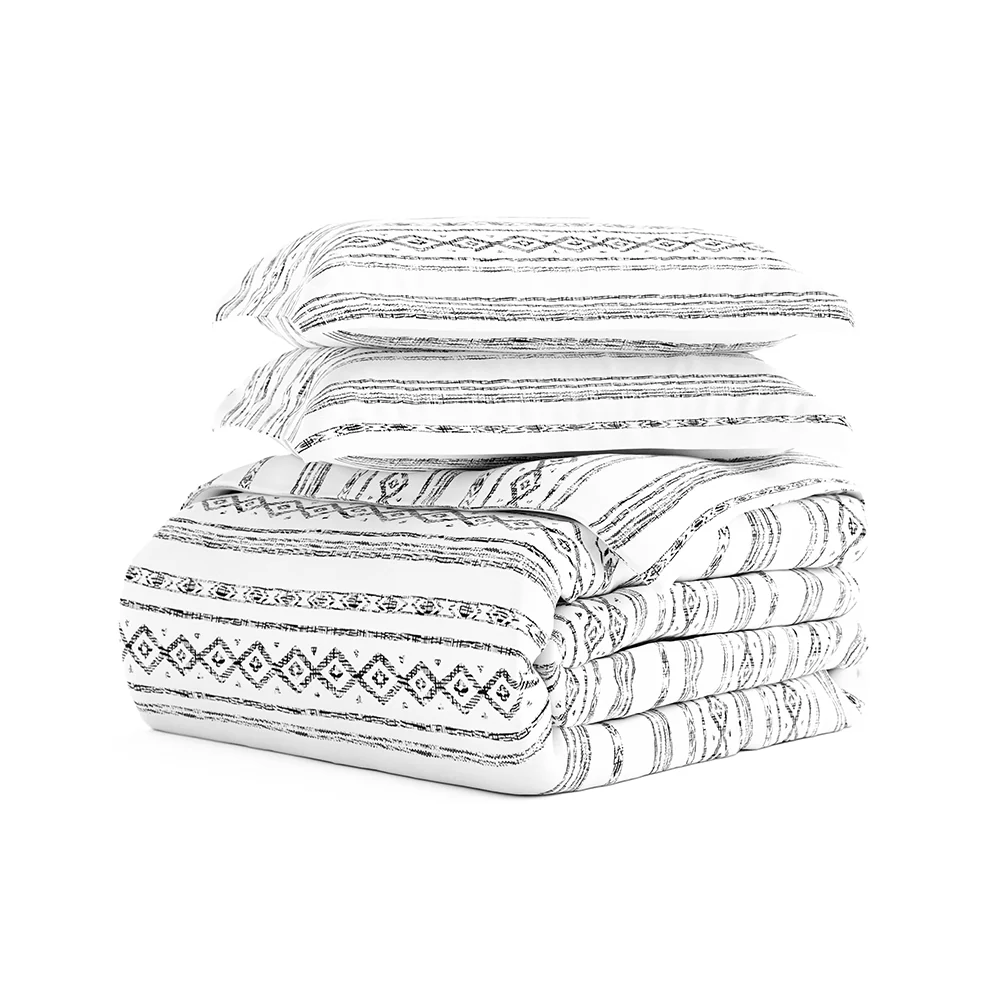 Geo Threads Pattern 3-Piece Duvet Cover Set - Image 4