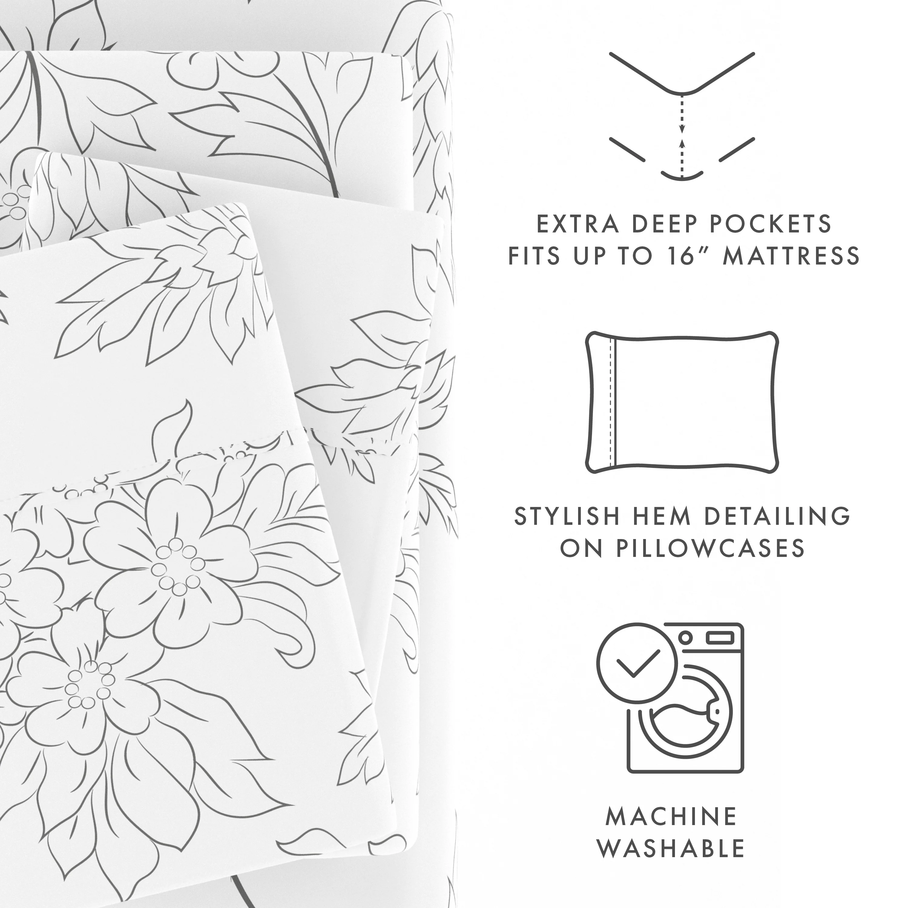Vines Pattern 4-Piece Sheet Set - Image 13