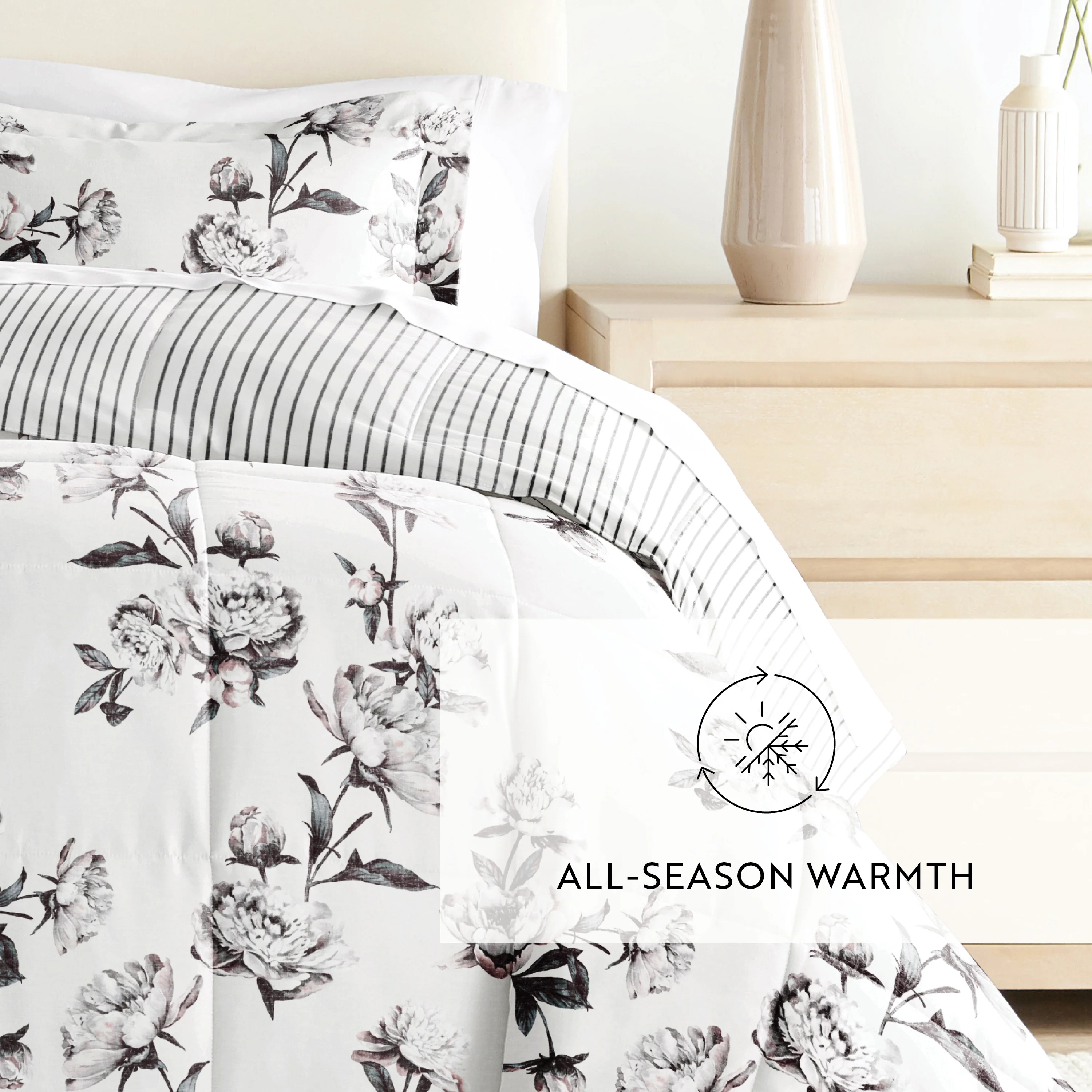 Vintage Magnolia Reversible Down-Alternative Comforter Set - Image 10