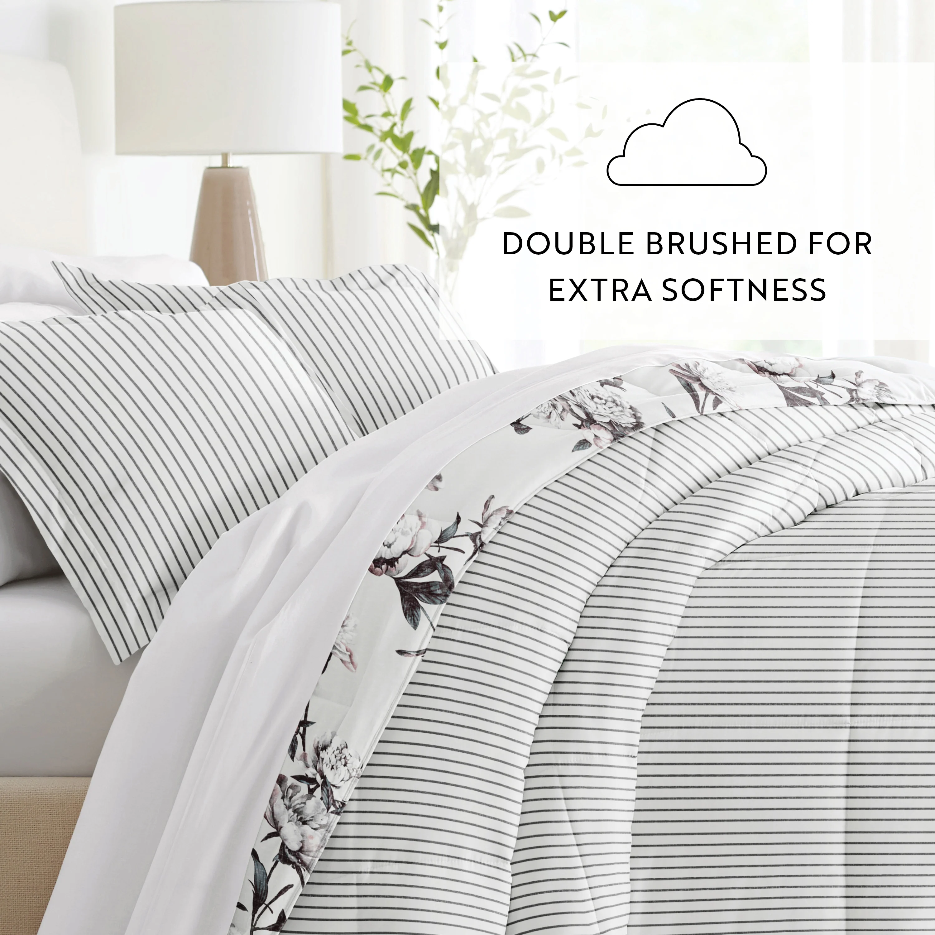 Vintage Magnolia Reversible Down-Alternative Comforter Set - Image 11