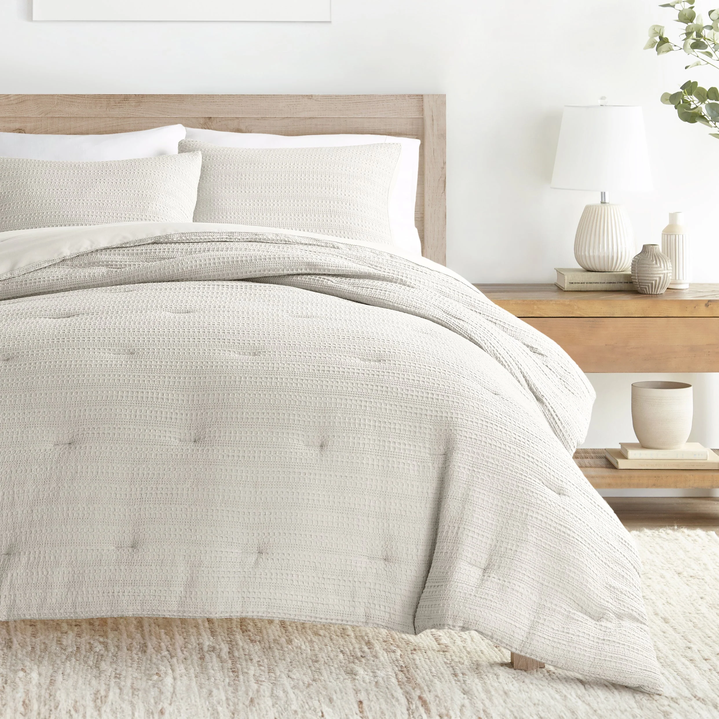 Waffle Textured Down-Alternative Comforter Set - Sale - Image 11