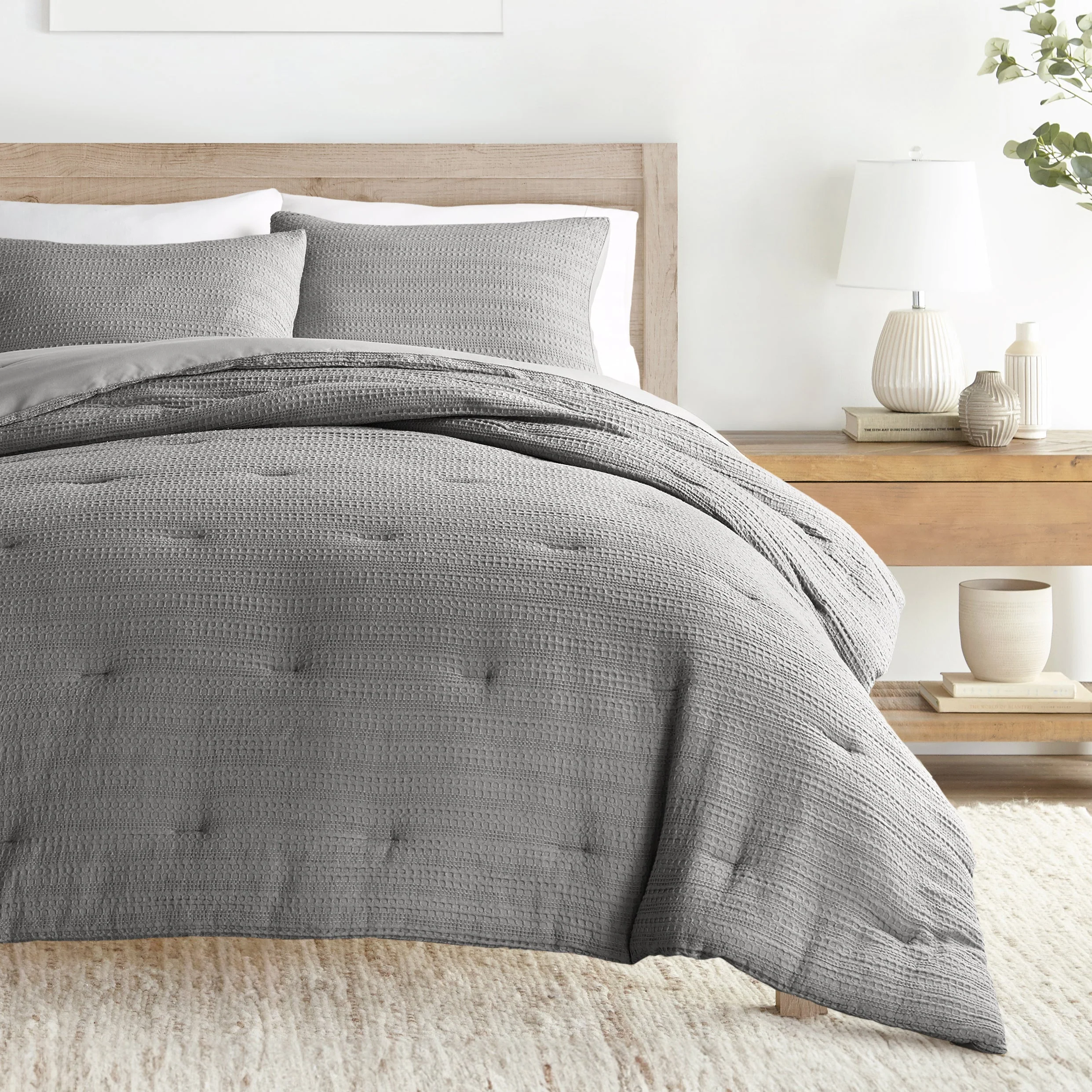 Waffle Textured Down-Alternative Comforter Set - Sale - Image 13