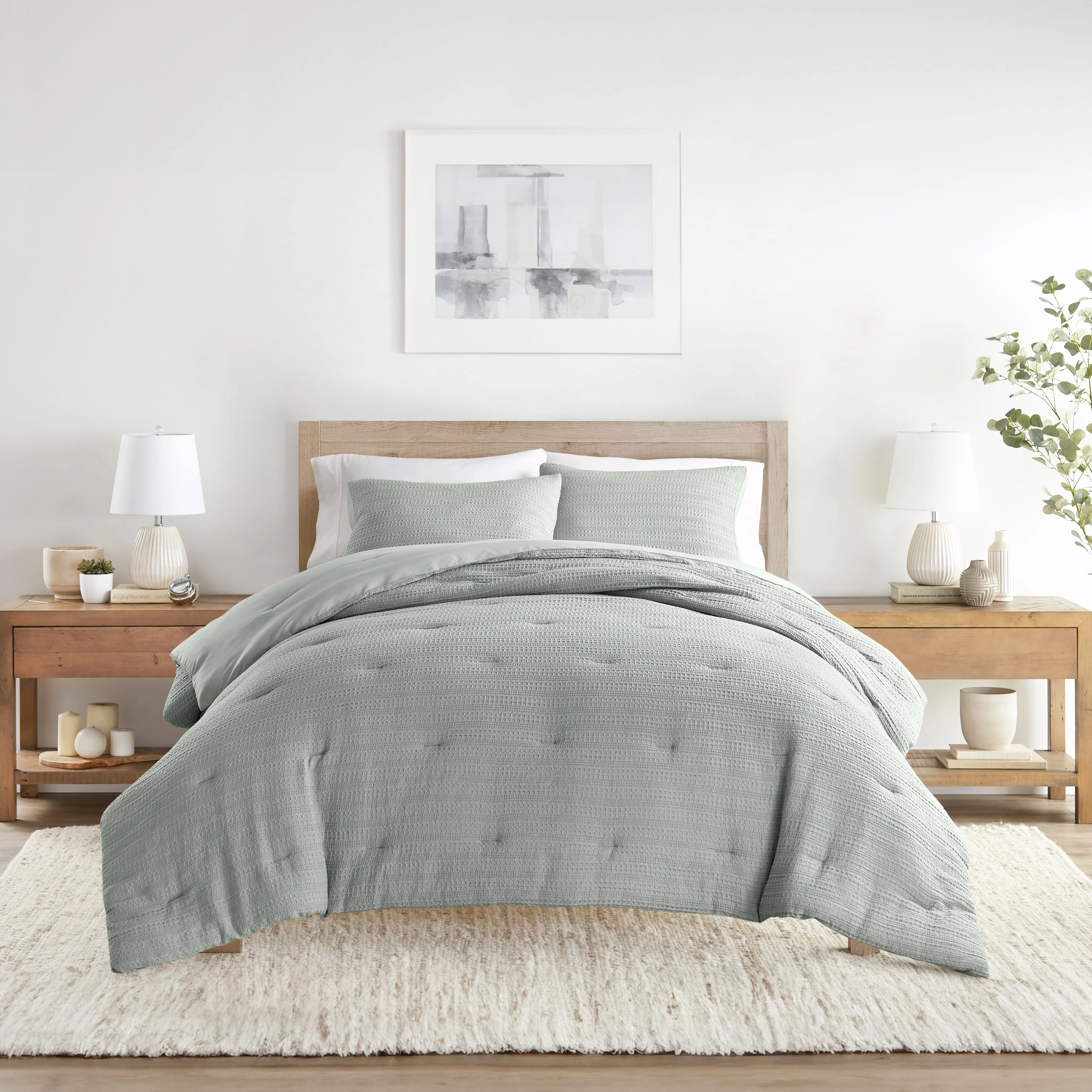 Waffle Textured Down-Alternative Comforter Set - Sale - Image 22