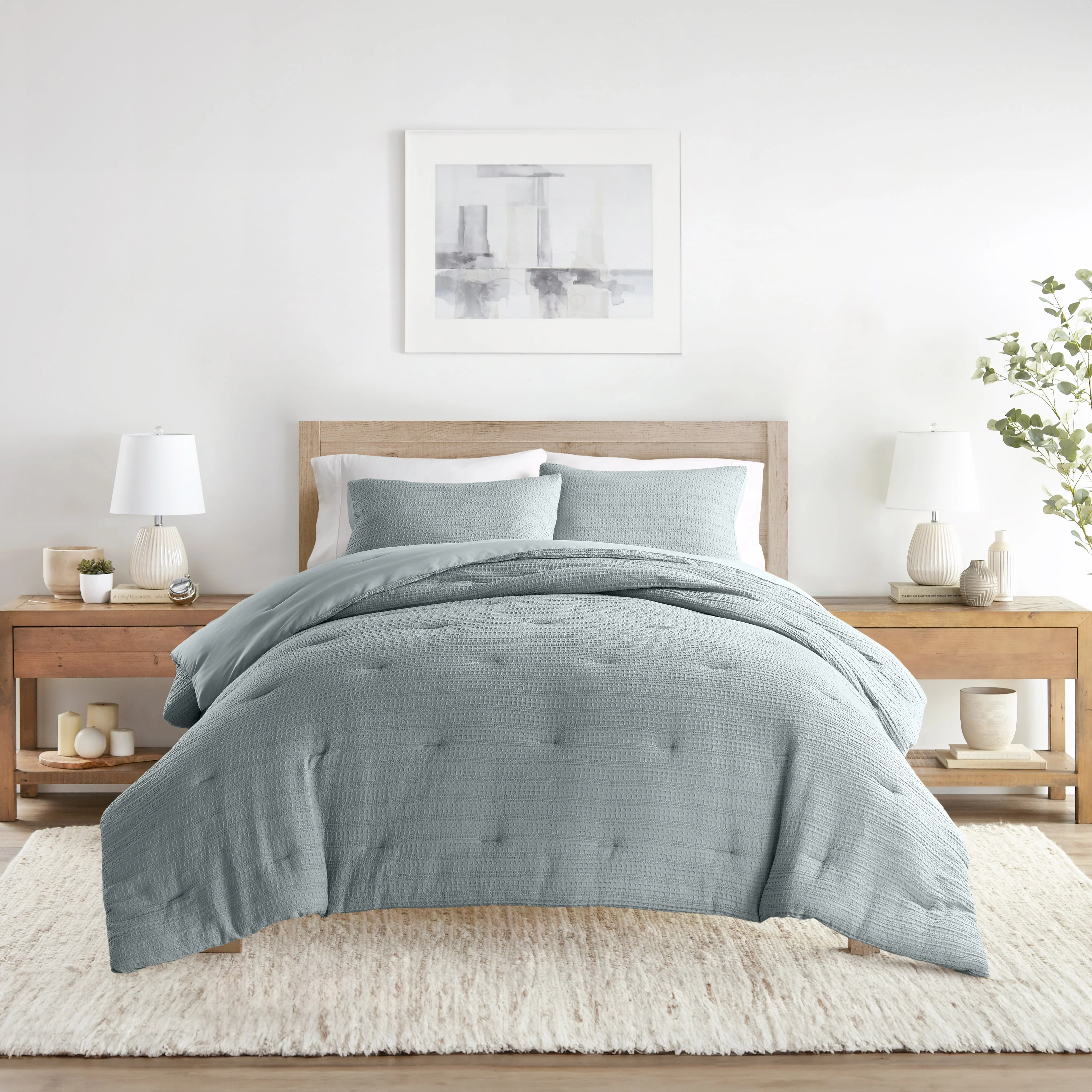 Waffle Textured Down-Alternative Comforter Set - Sale - Image 23