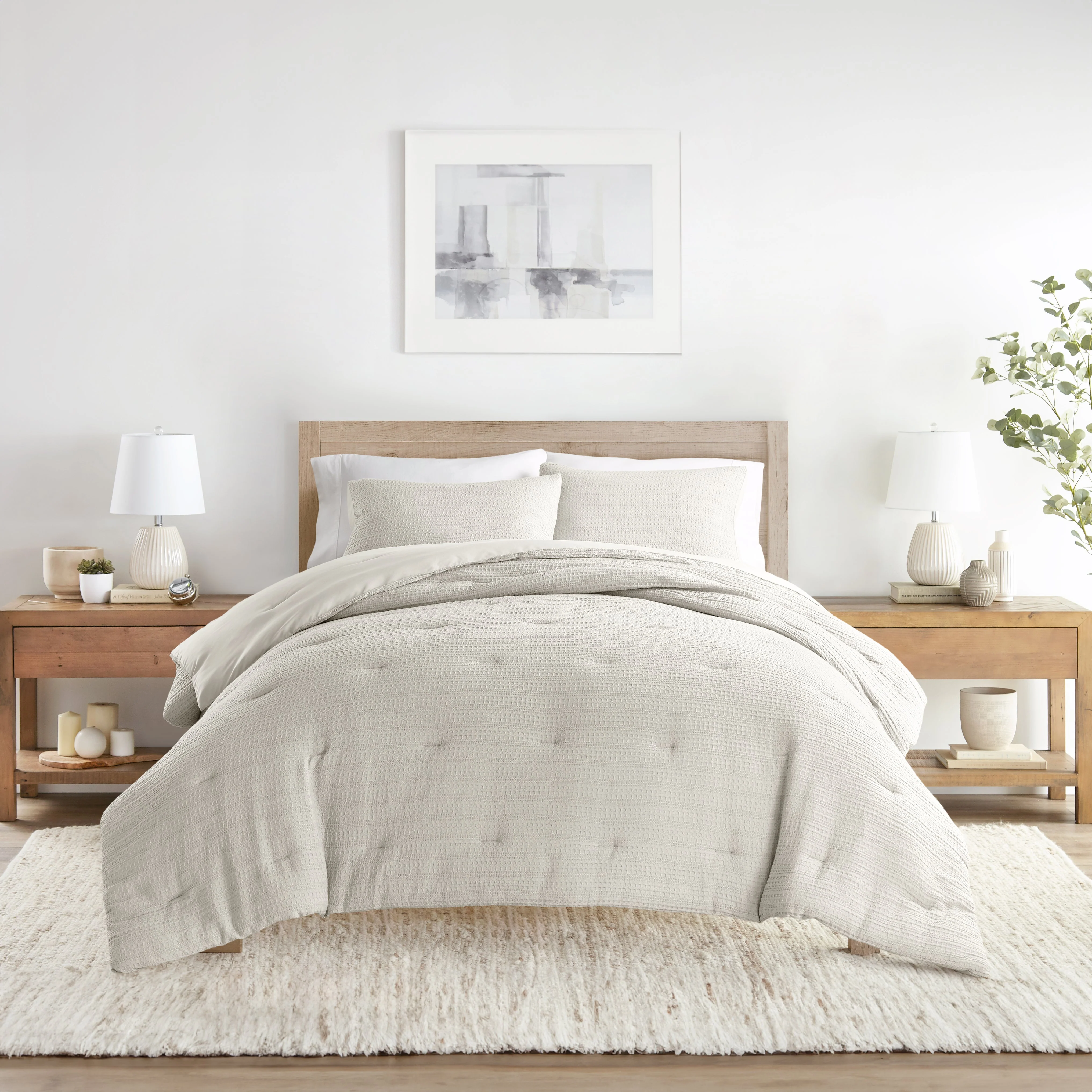 Waffle Textured Down-Alternative Comforter Set - Sale - Image 25