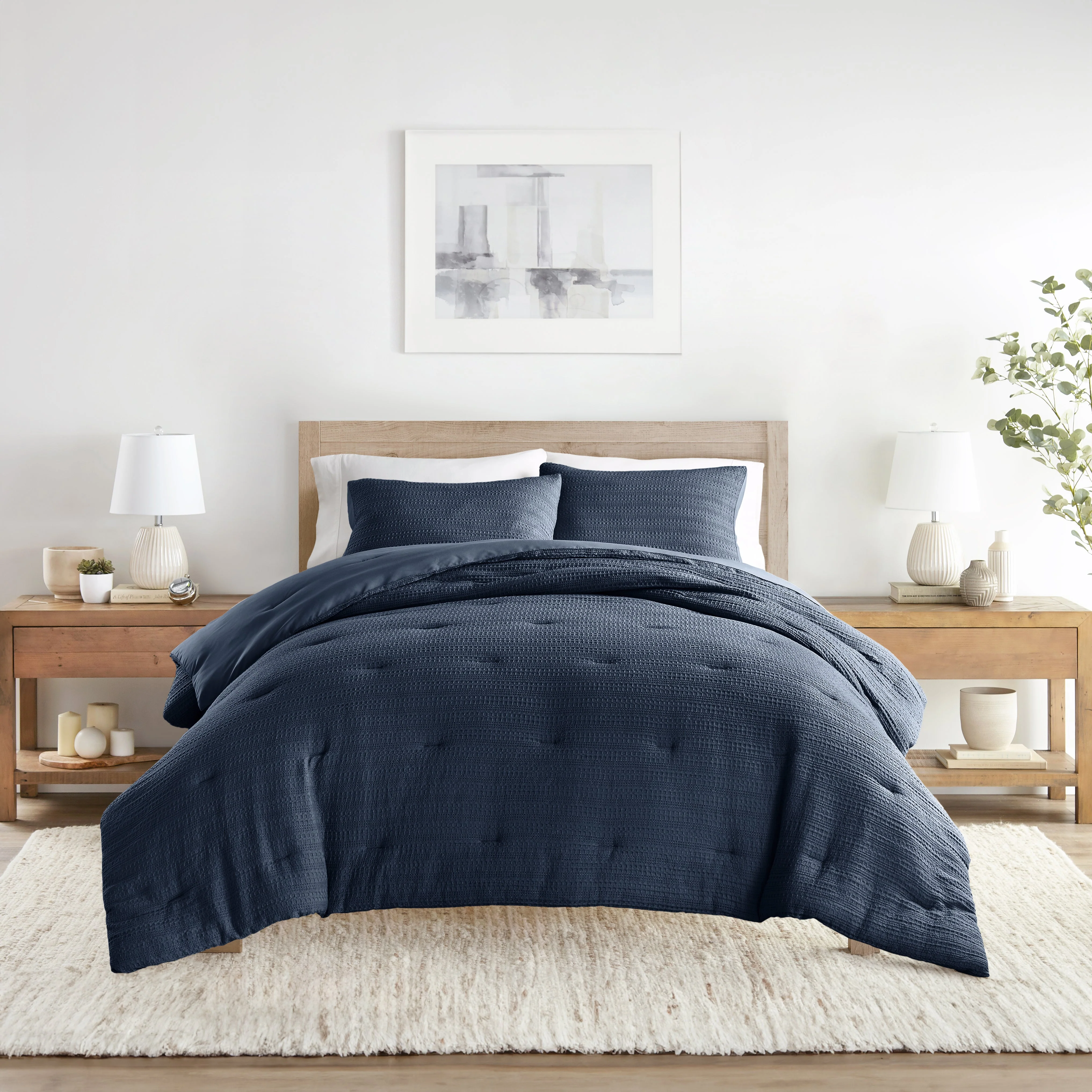 Waffle Textured Down-Alternative Comforter Set - Sale - Image 28