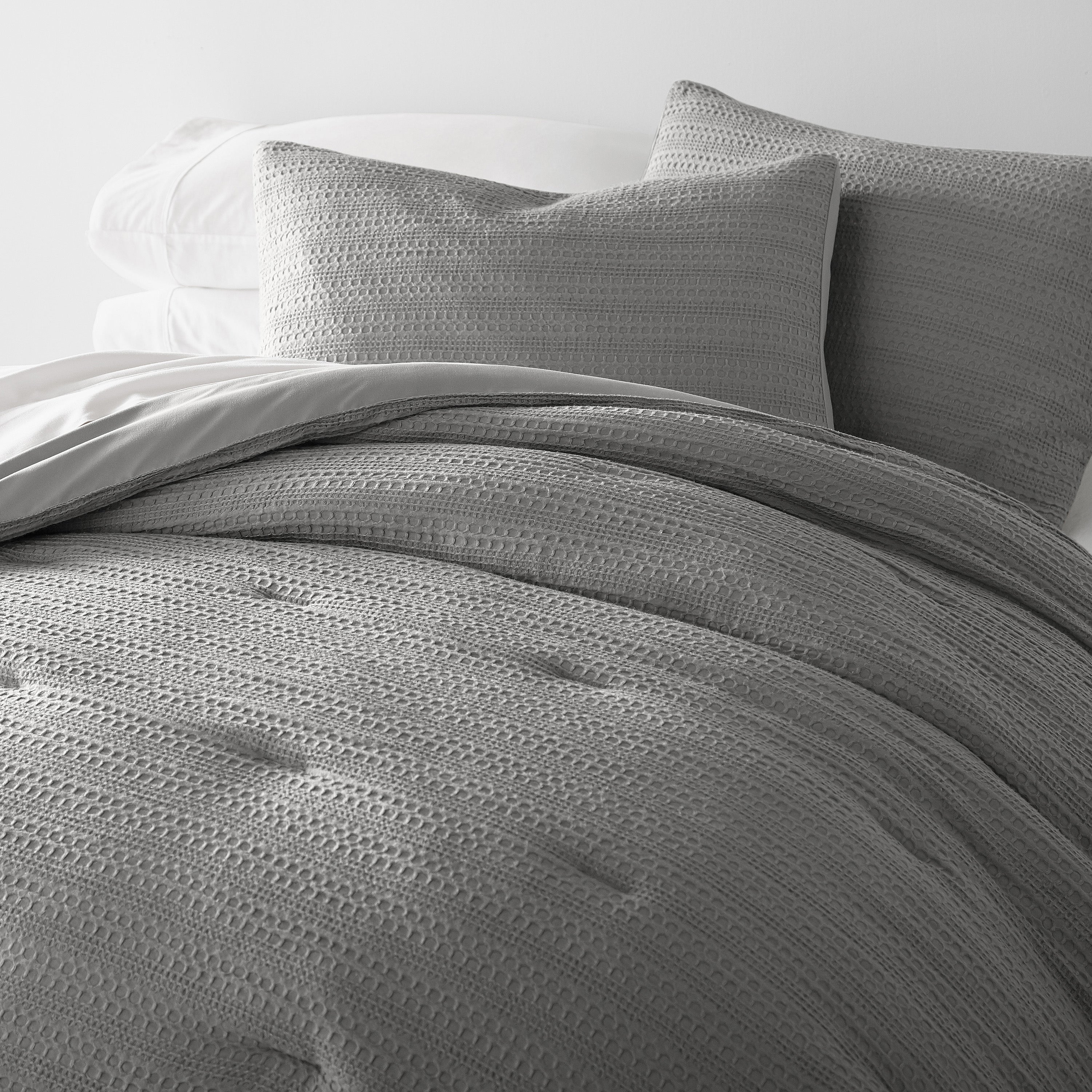 Waffle Textured Down-Alternative Comforter Set - Sale - Image 34