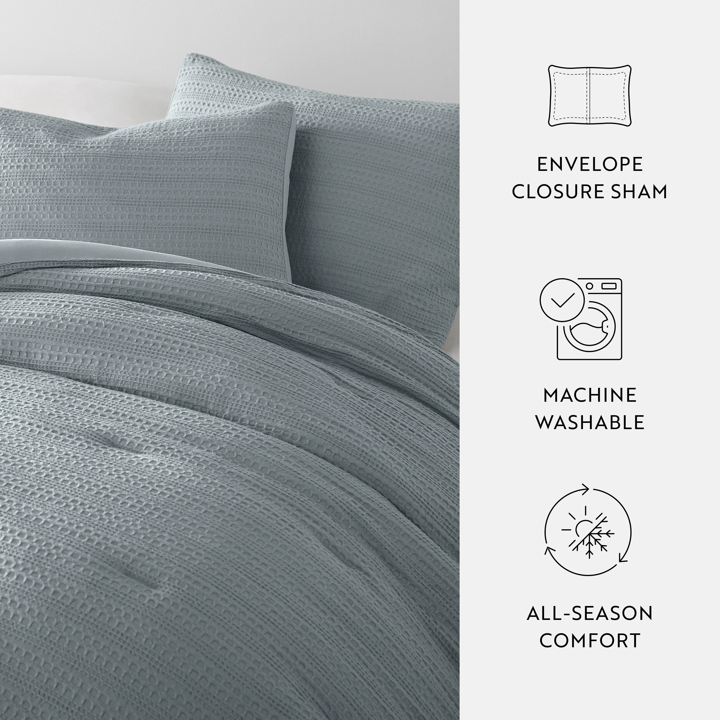 Waffle Textured Down-Alternative Comforter Set - Sale - Image 53