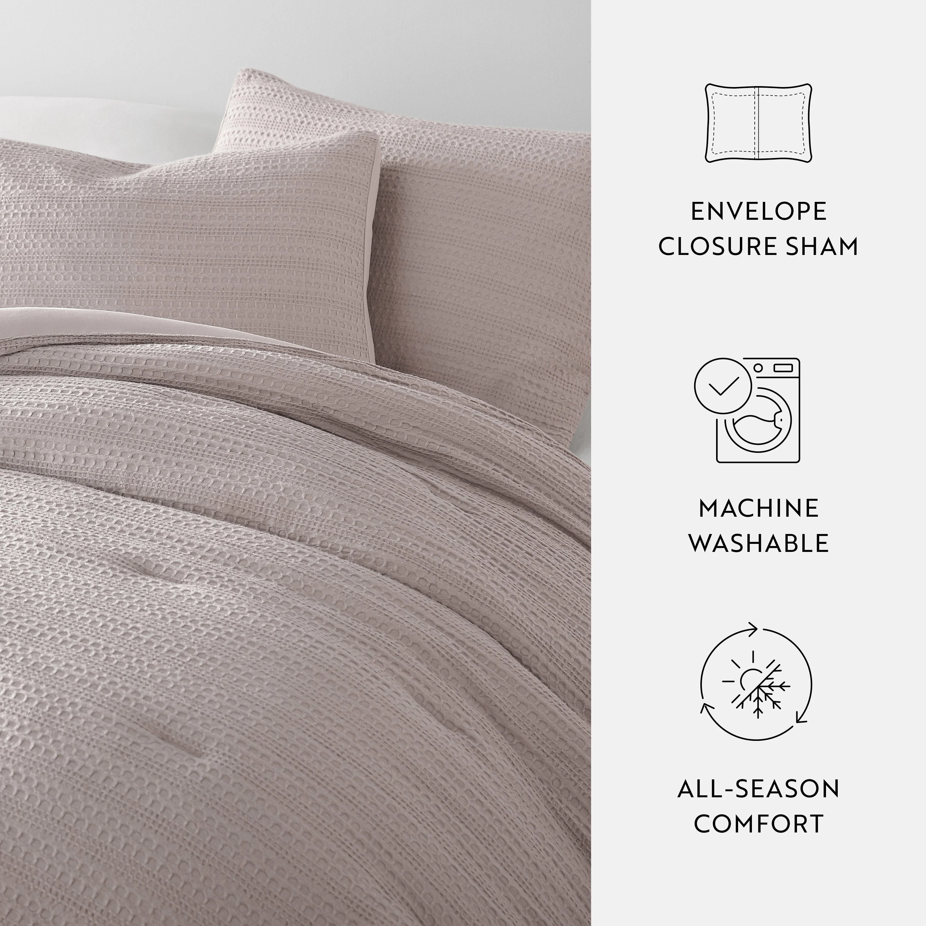 Waffle Textured Down-Alternative Comforter Set - Sale - Image 54