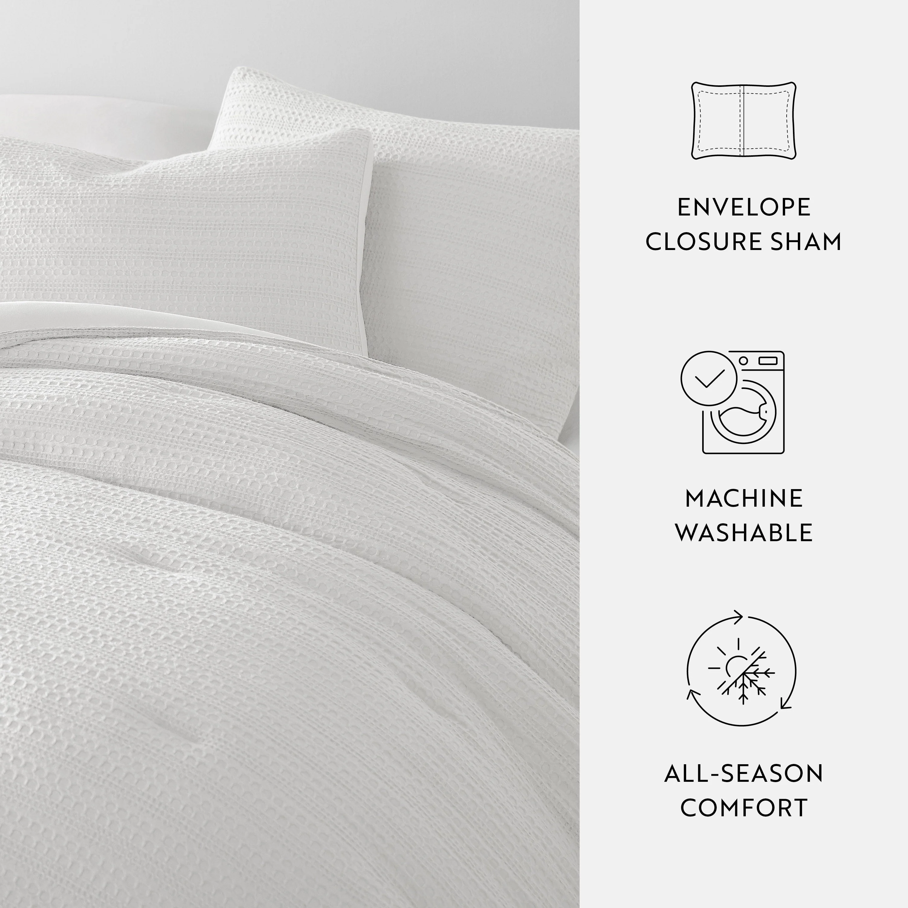 Waffle Textured Down-Alternative Comforter Set - Sale - Image 56