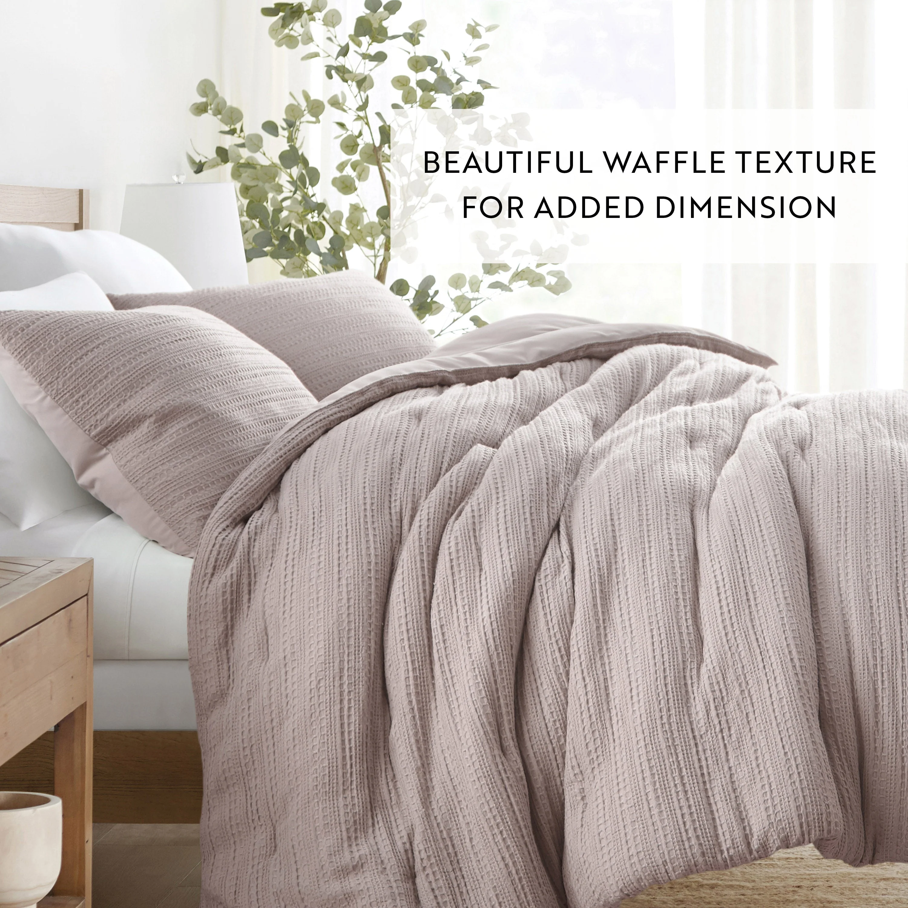 Waffle Textured Down-Alternative Comforter Set - Sale - Image 59