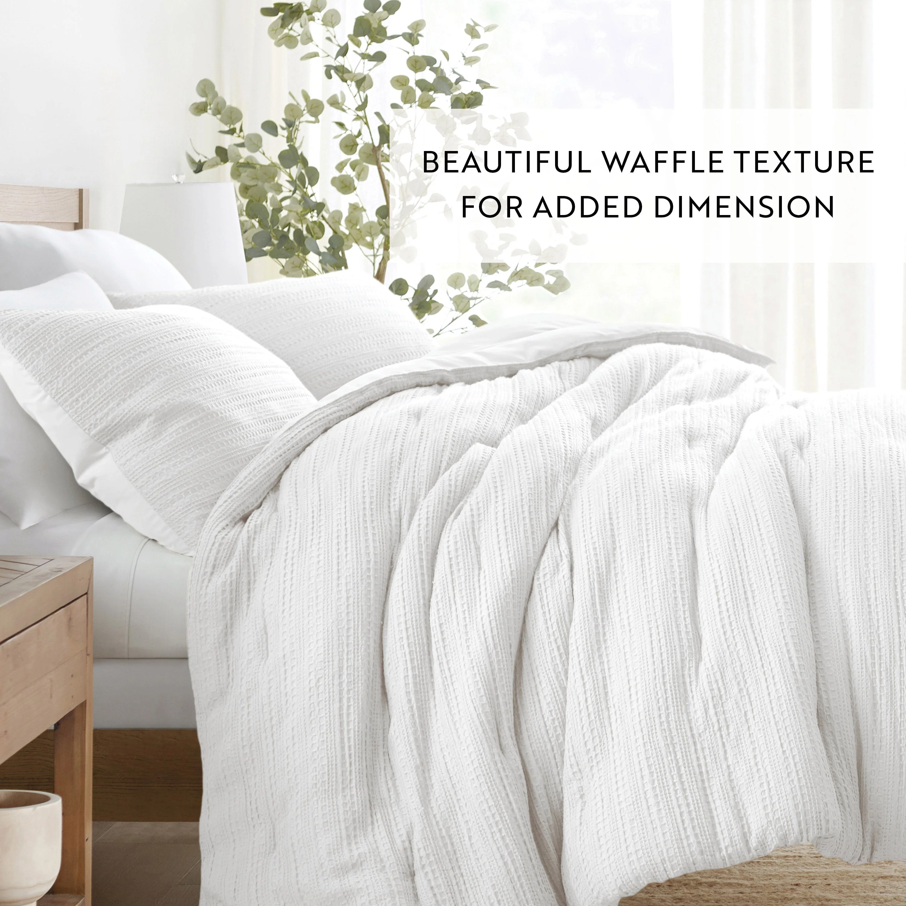 Waffle Textured Down-Alternative Comforter Set - Sale - Image 61