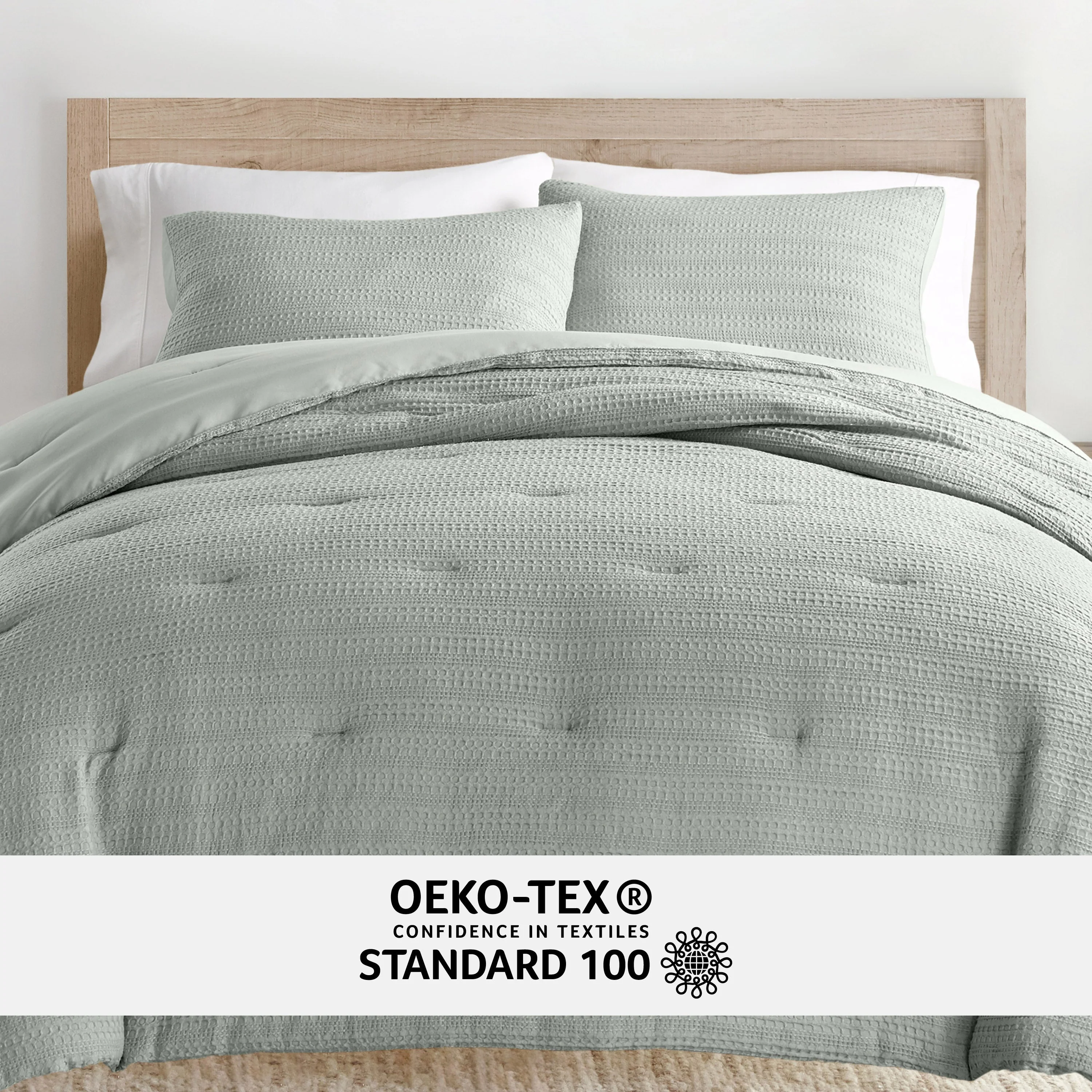 Waffle Textured Down-Alternative Comforter Set - Sale - Image 71