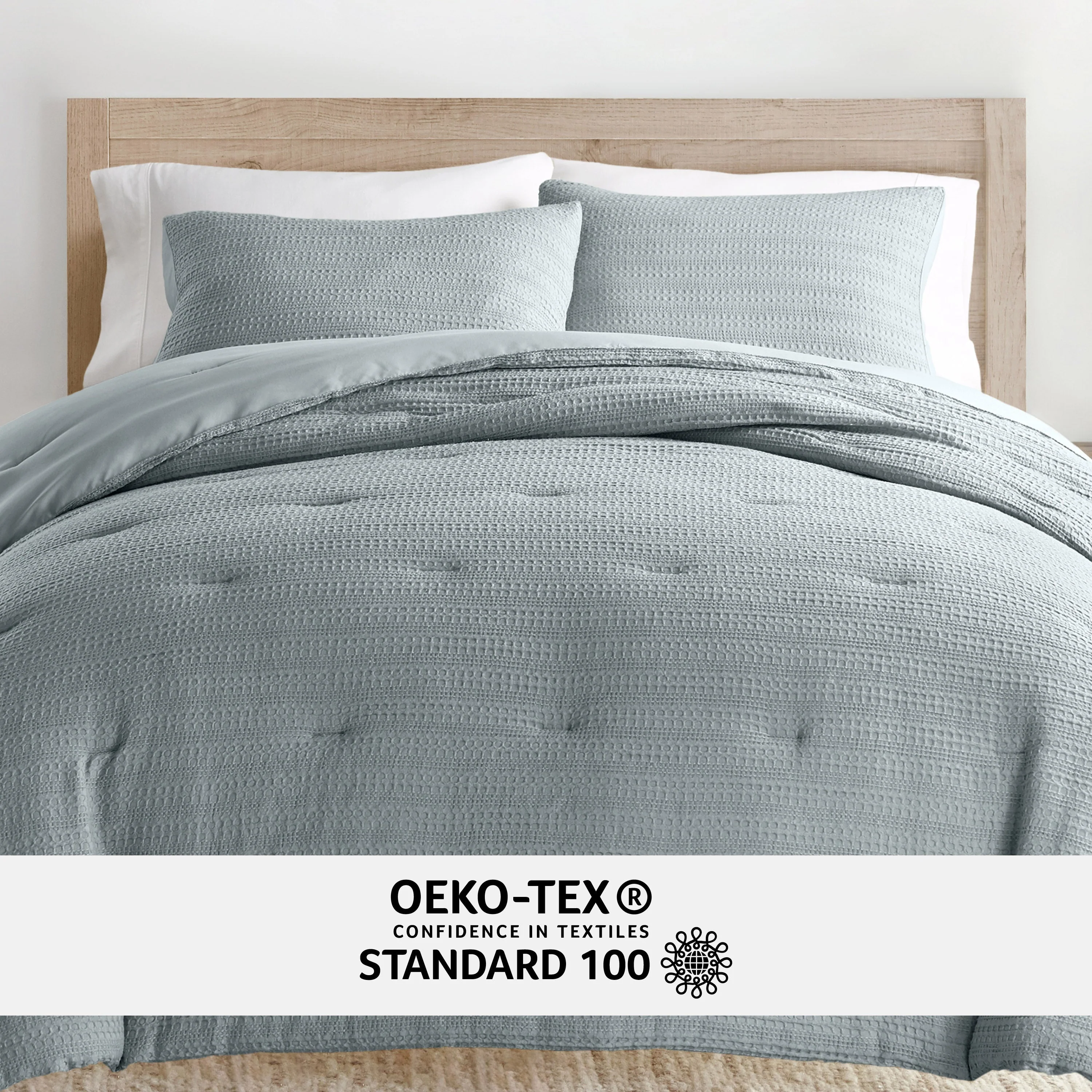 Waffle Textured Down-Alternative Comforter Set - Sale - Image 72