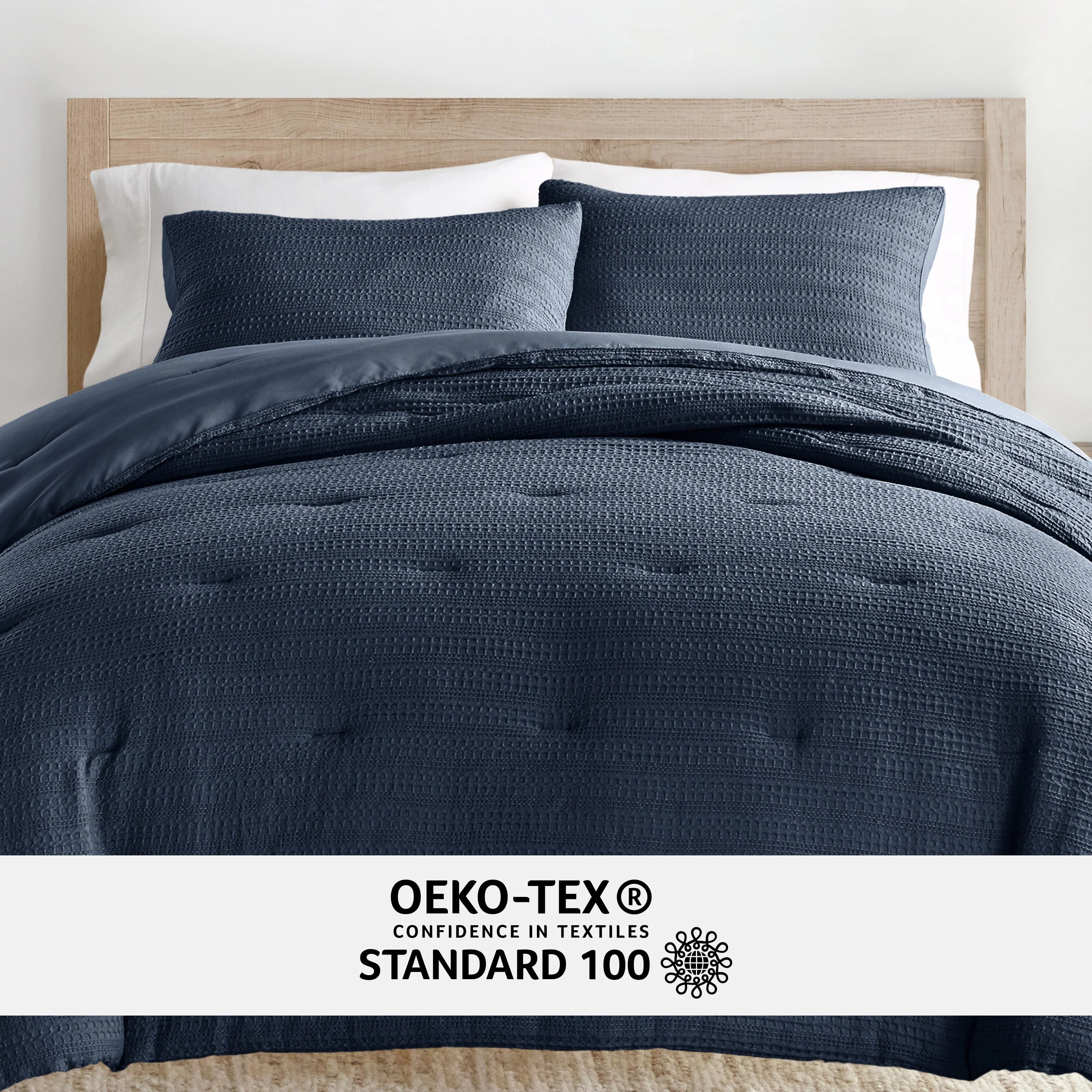 Waffle Textured Down-Alternative Comforter Set - Sale - Image 77